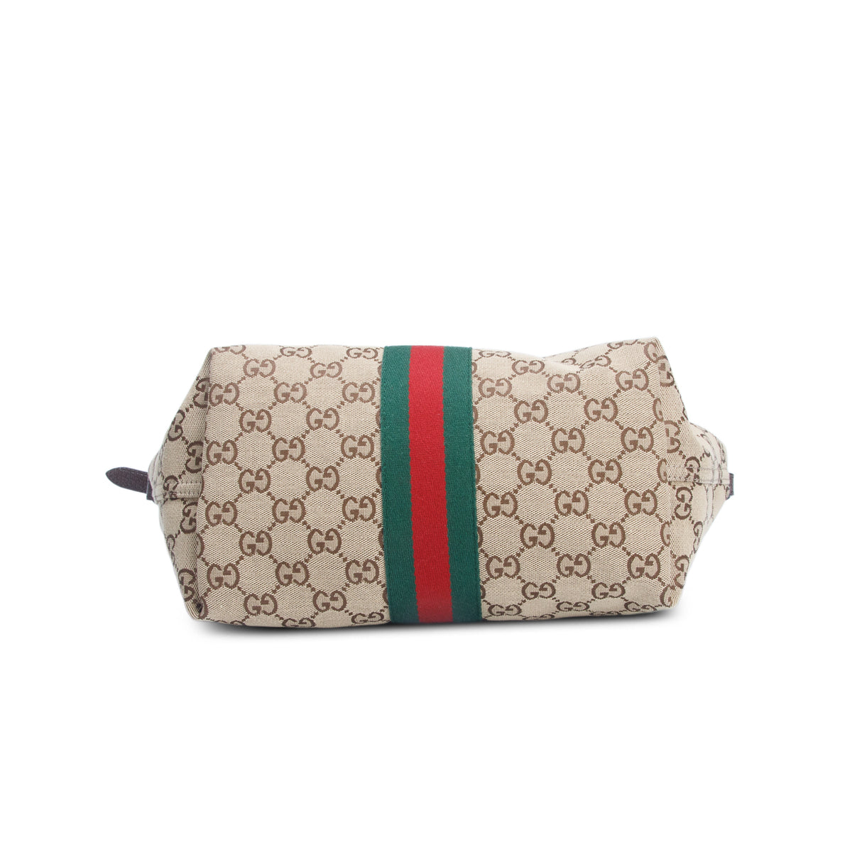 Gucci Monogram Web Small Giglio Tote Beige w/ Box, Pouch & Strap