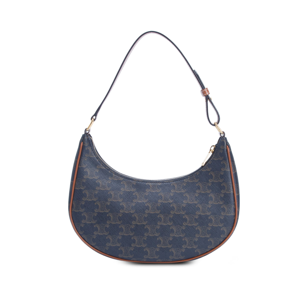 Celine 2021 Brown Triomphe Canvas and Calfskin Ava Shoulder Bag