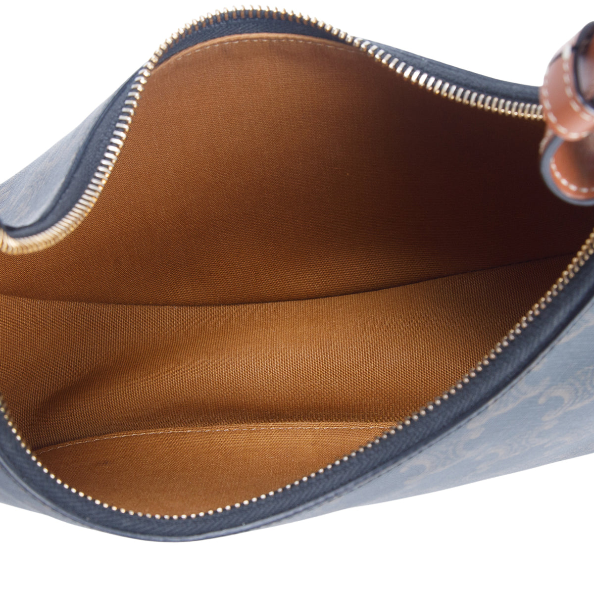 Celine 2023 Brown Triomphe Canvas and Calfskin Ava Shoulder Bag