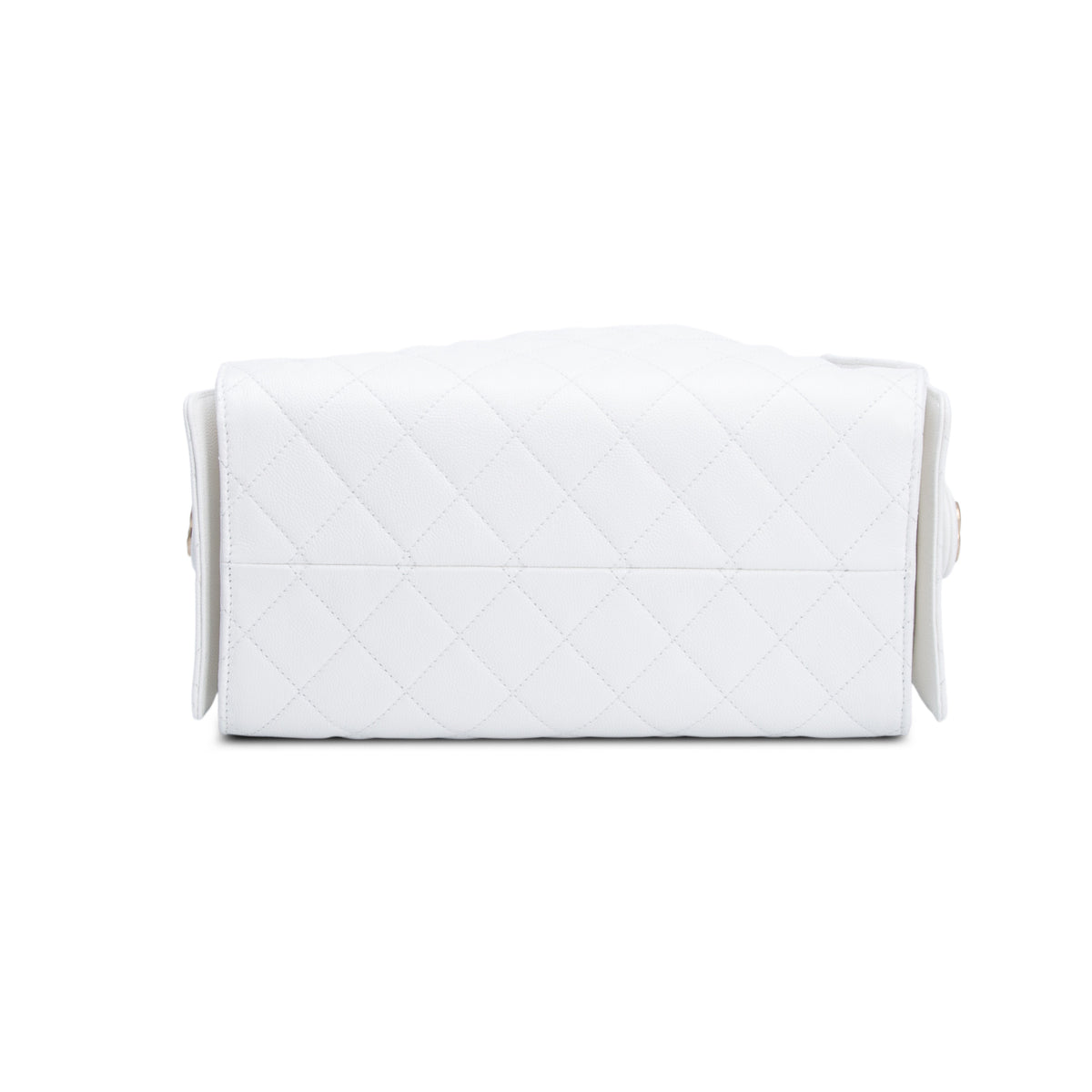 Chanel White Caviar Quilted Small Chanel 25 Handbag w/ Box