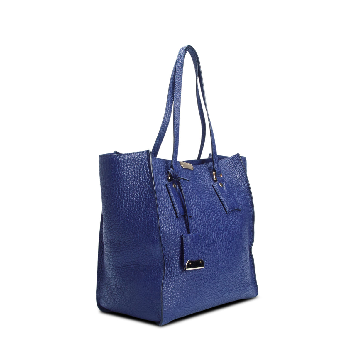 Burberry Blue Heritage Grain Medium Woodbury Tote