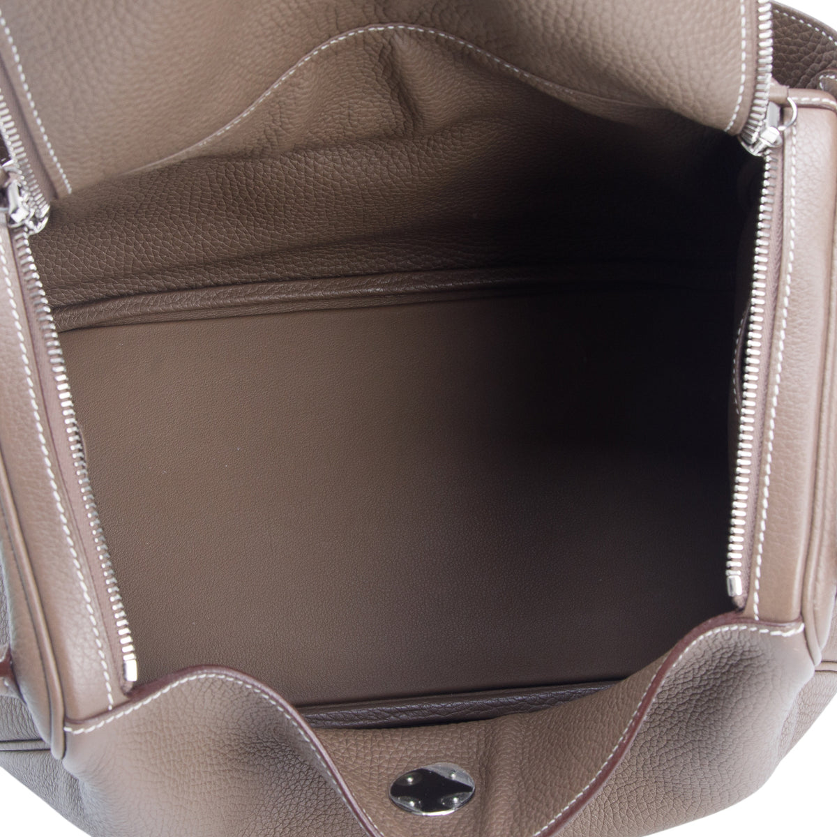 Hermes Etoupe Clemence Leather Lindy 30