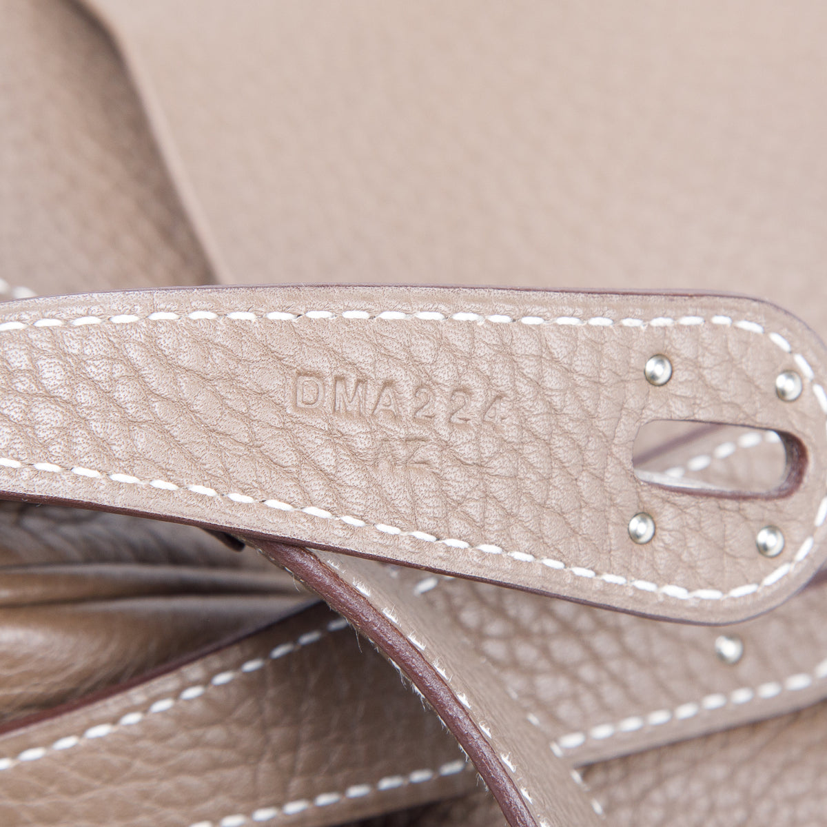 Hermes Etoupe Clemence Leather Lindy 30