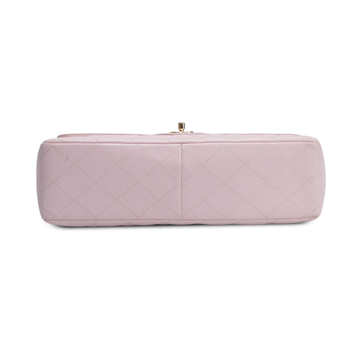 Chanel Pink Quilted Caviar Leather Square Classic Jumbo Single Flap Bag w/ Authenticity Card
