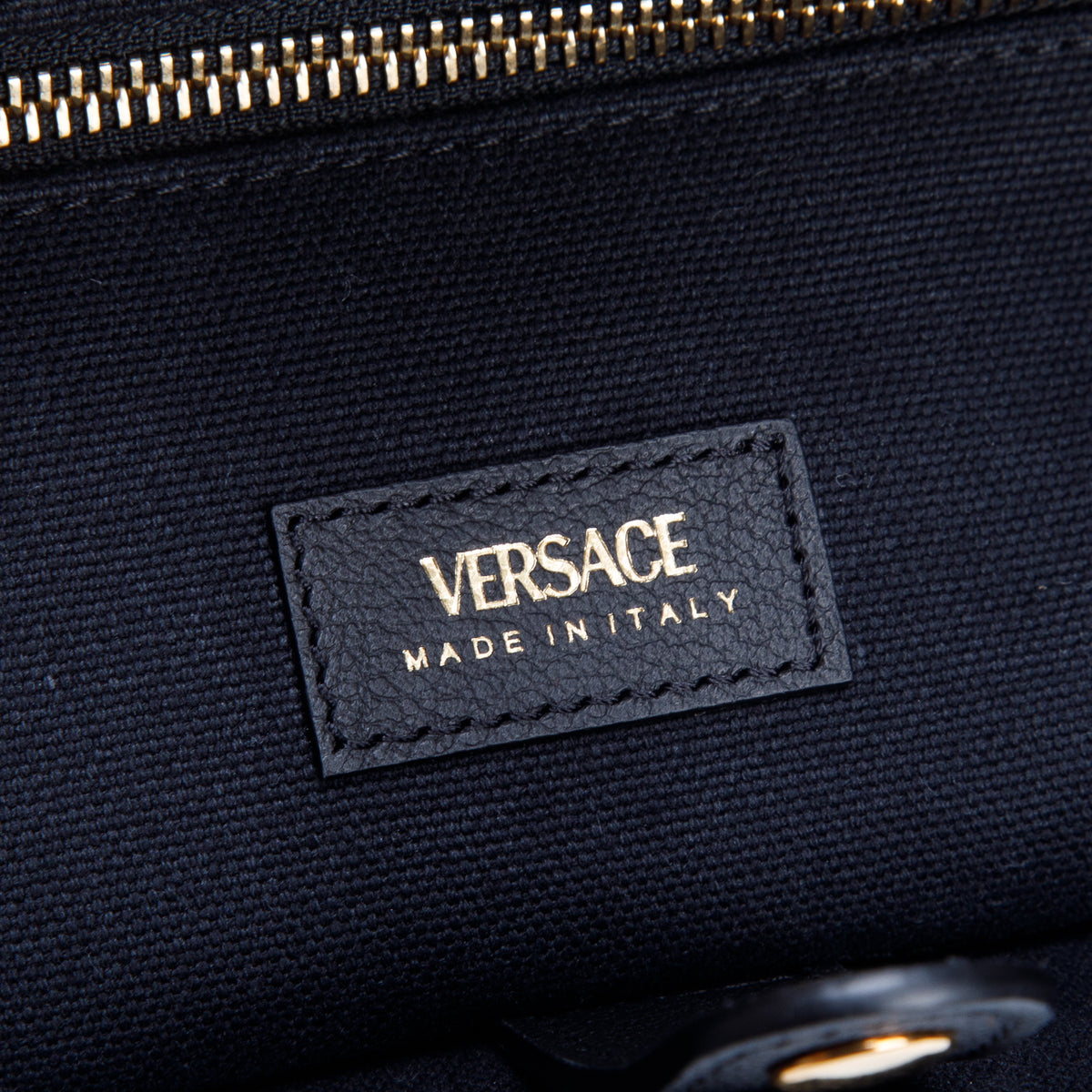 Versace Black Canvas La Medusa Mini Tote w/ Strap