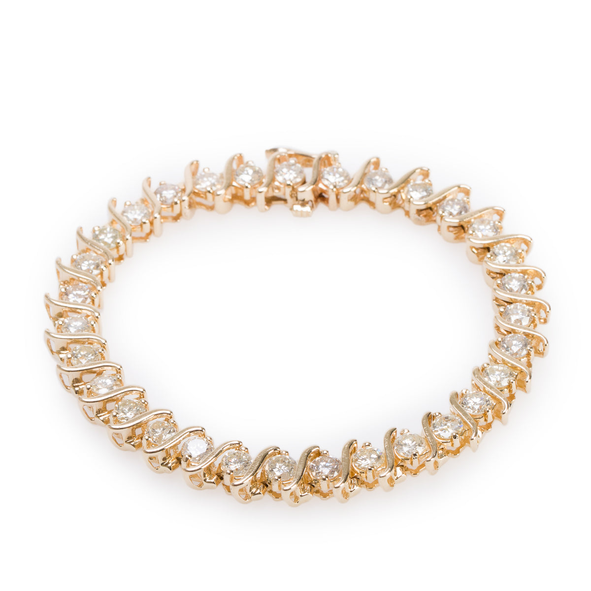 14k Yellow Gold 9.49 tcw. Diamond Tennis Bracelet