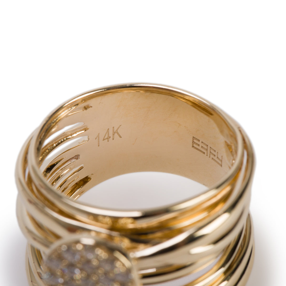 Effy 14k Yellow Gold Diamond D'Oro Multi Band Ring, Size 7