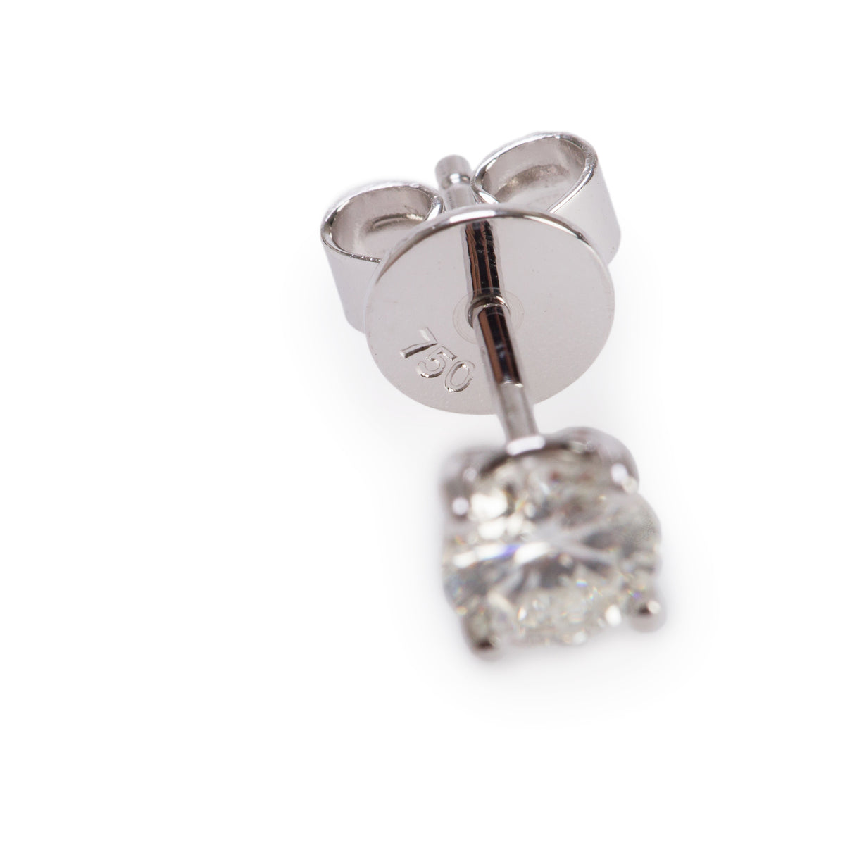 18k White Gold 0.68 tcw. Round Cut Diamond Stud Earrings