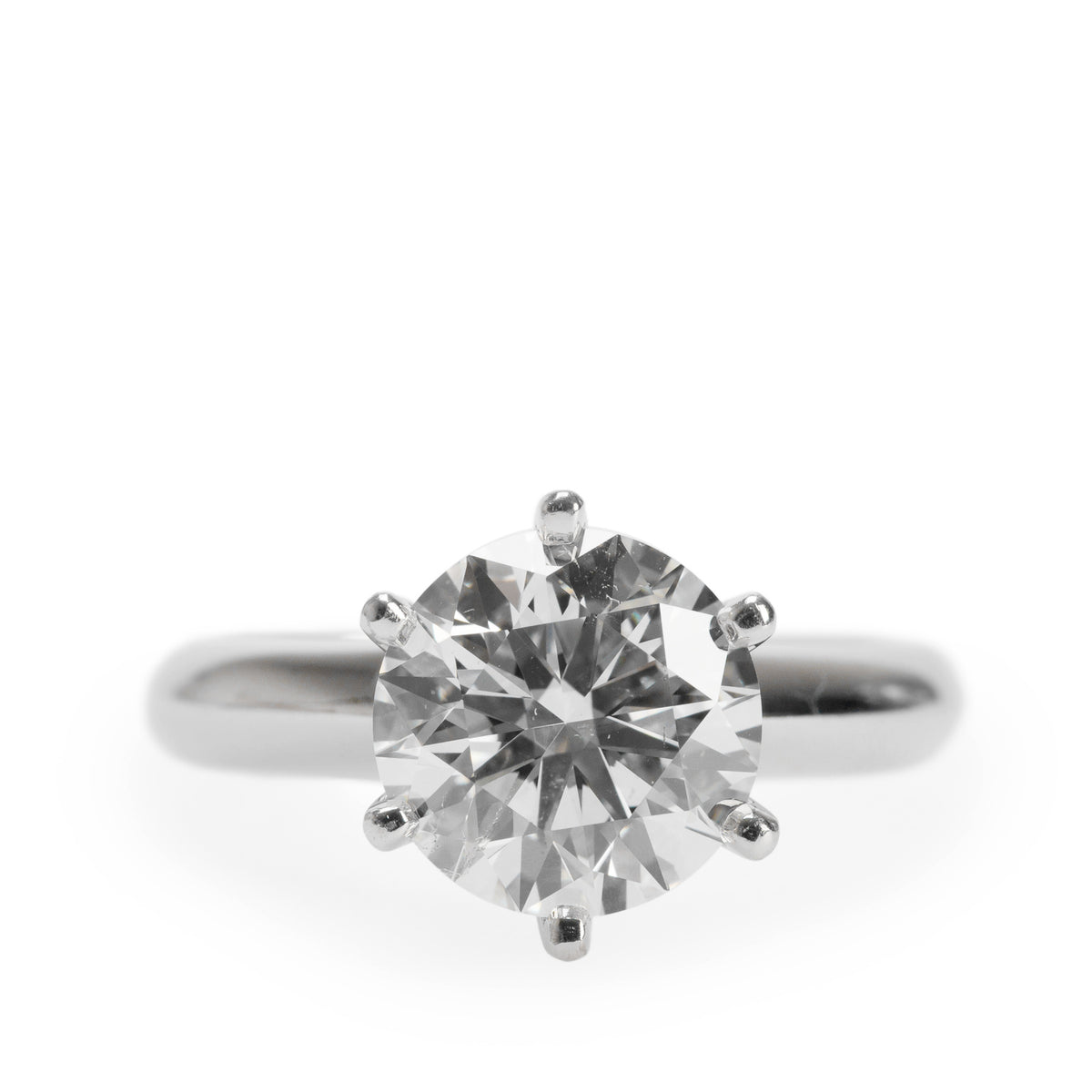 18k White Gold 2.07 ct. Round Cut Diamond Engagement Ring, Size 3.5 w/ GIA Certificate