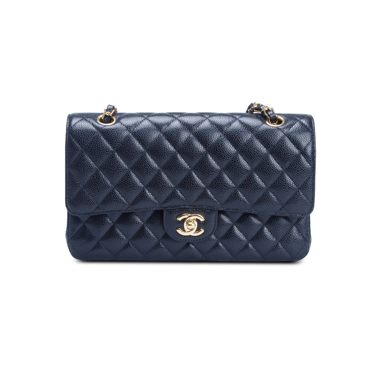 Chanel Black Caviar Quilted Medium Double Flap Bag w/ Box, Receipt & Authenticity Card