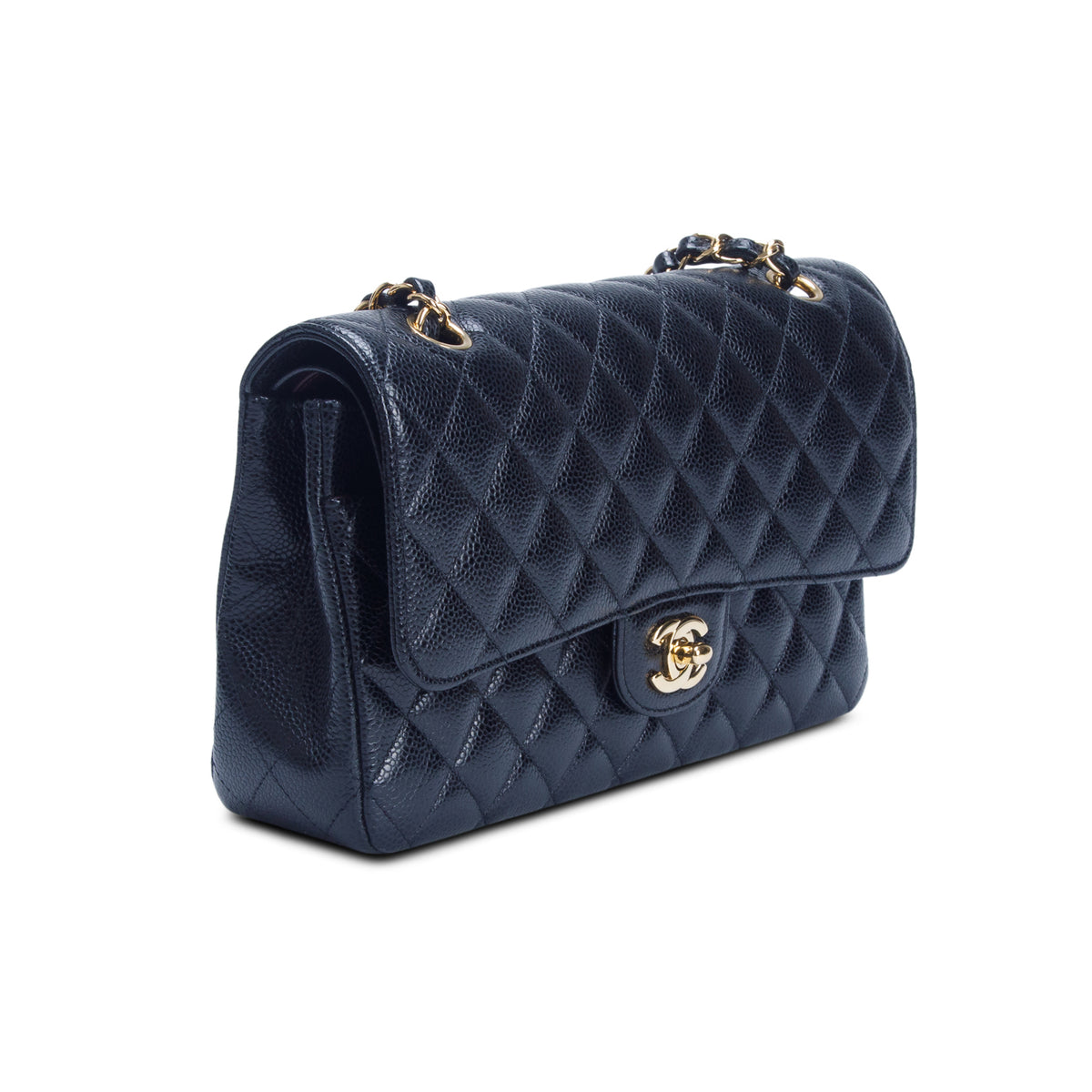 Chanel Black Caviar Quilted Medium Double Flap Bag w/ Box, Receipt & Authenticity Card