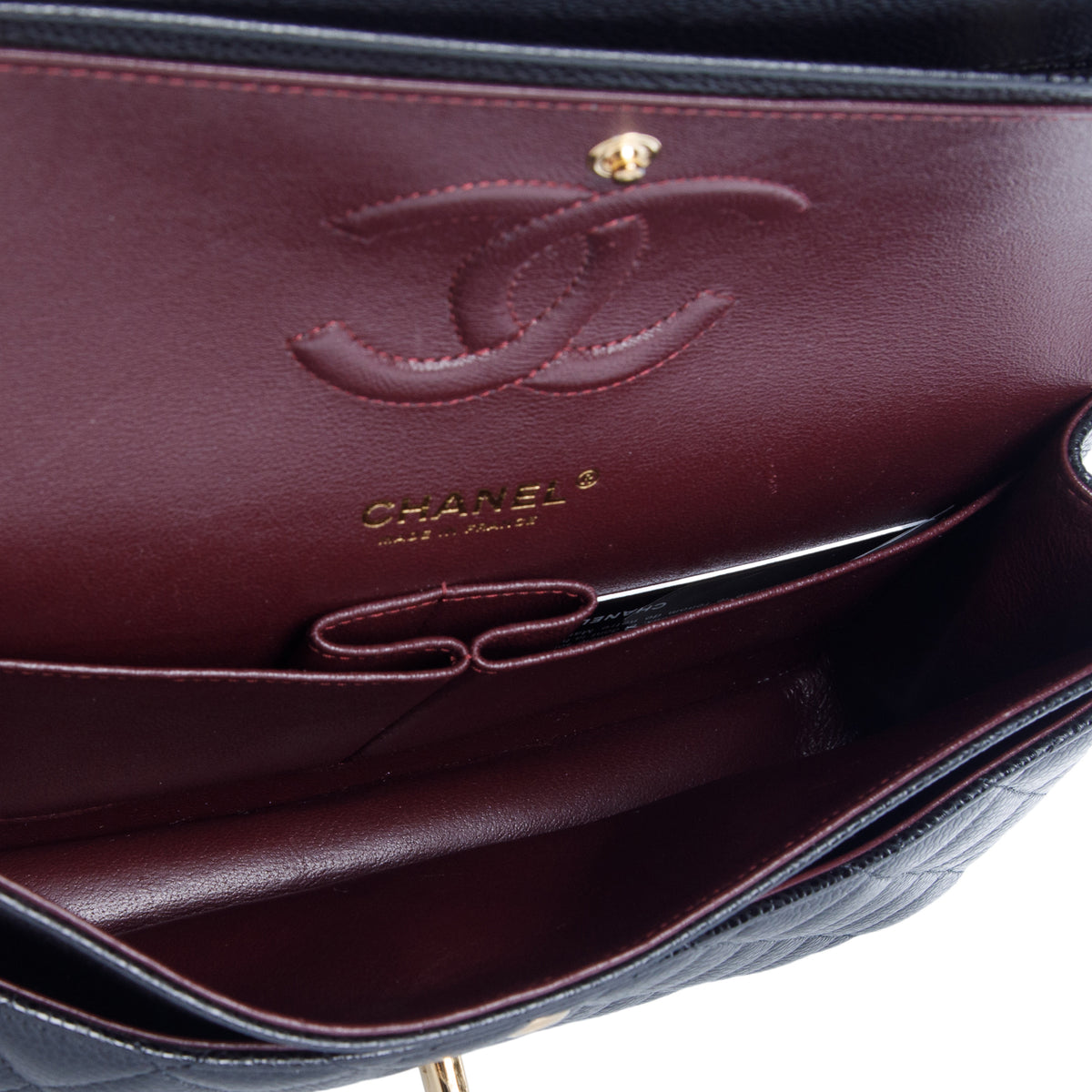 Chanel Black Caviar Quilted Medium Double Flap Bag w/ Box, Receipt & Authenticity Card