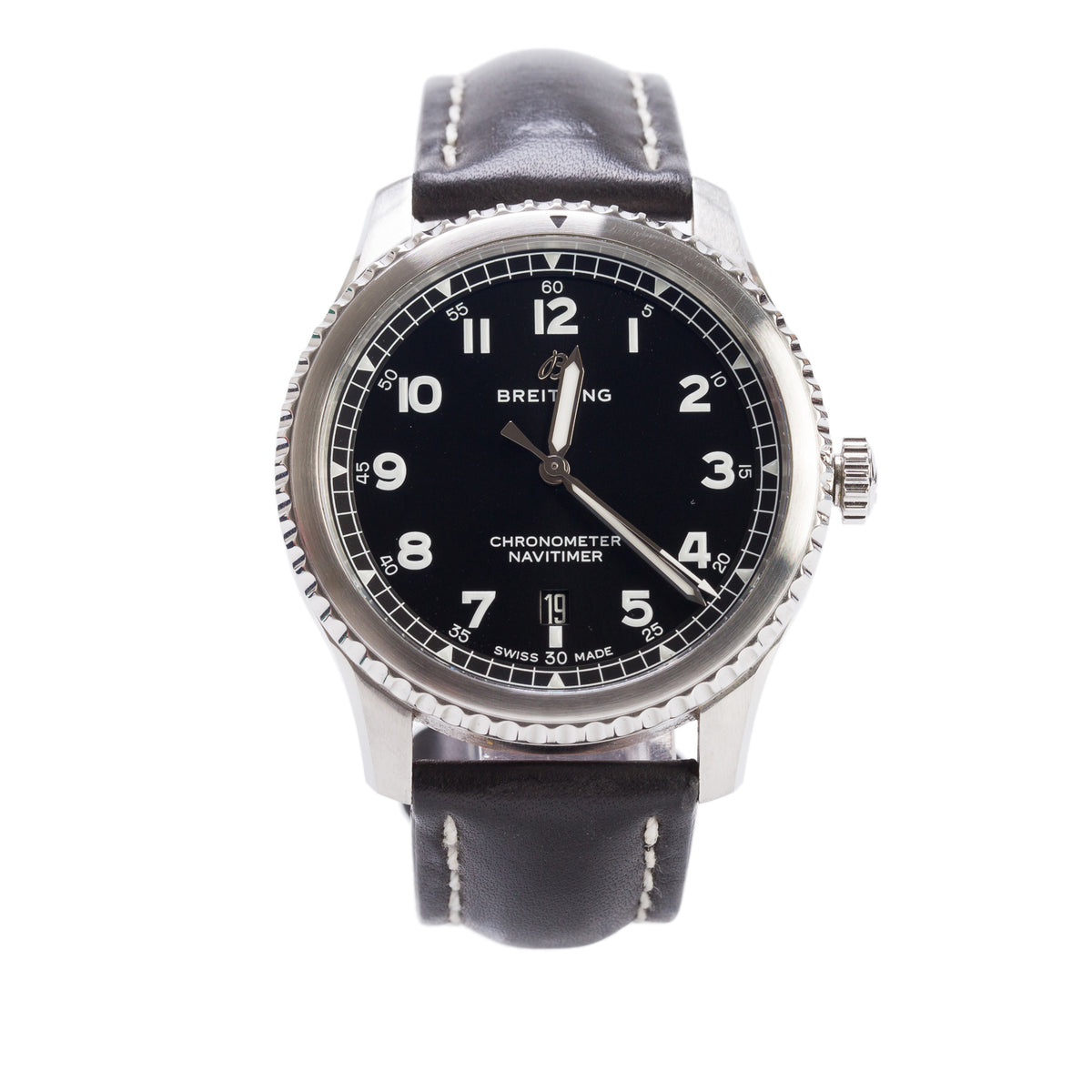 Breitling Stainless Steel Navitimer 8 41 MM Automatic Watch Black Dial A17314 w/ Box, Extra Straps & Papers