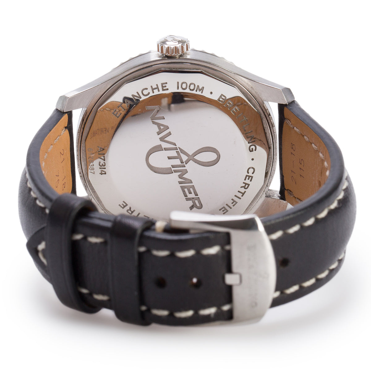 Breitling Stainless Steel Navitimer 8 41 MM Automatic Watch Black Dial A17314 w/ Box, Extra Straps & Papers