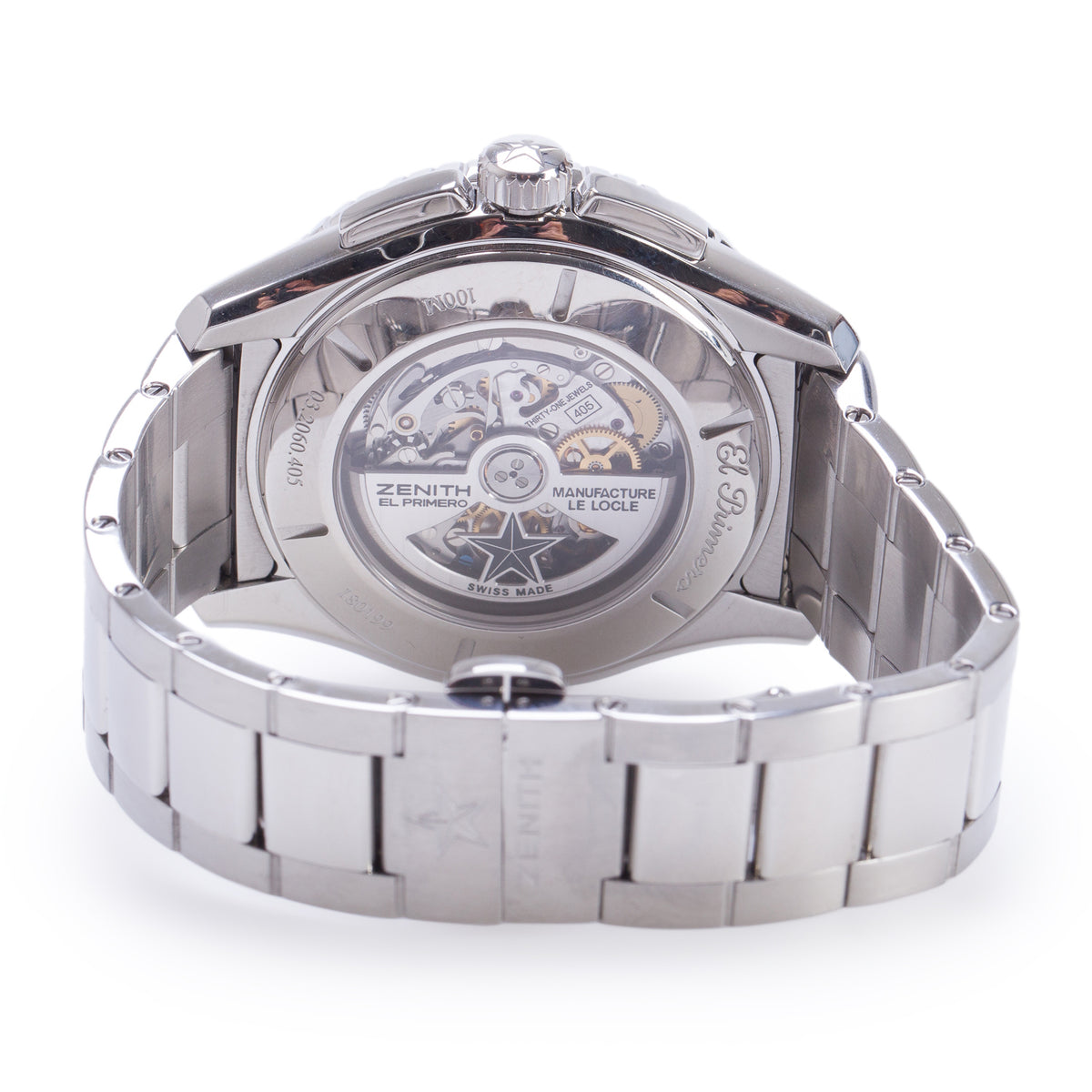 Zenith Stainless Steel El Primero Stratos Flyback 45 MM Chronograph Automatic Watch Black Dial w/ Box