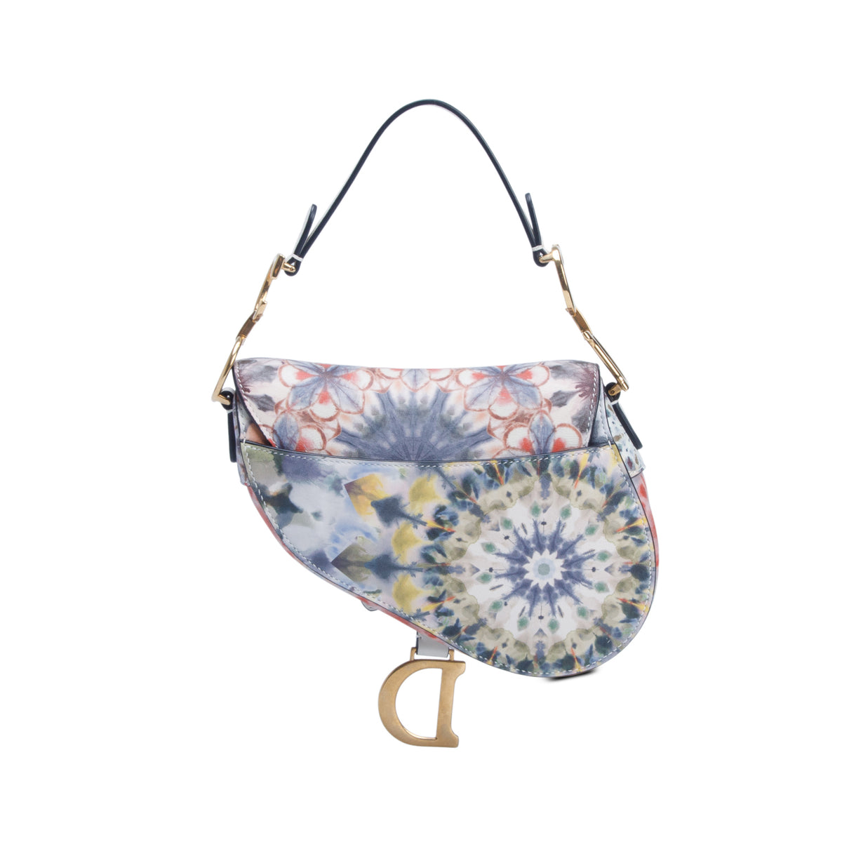 Christian Dior Multicolor Calfskin Kaleidiorscopic Mini Saddle Bag w/ Box &