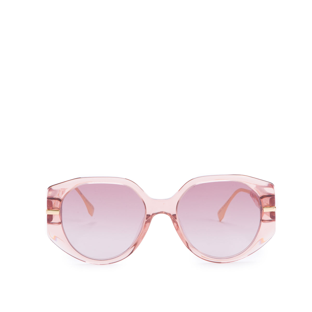 Fendi FE40083U Pink Transparent Acetate Fendigraphy Logo Sunglasses w/ Case