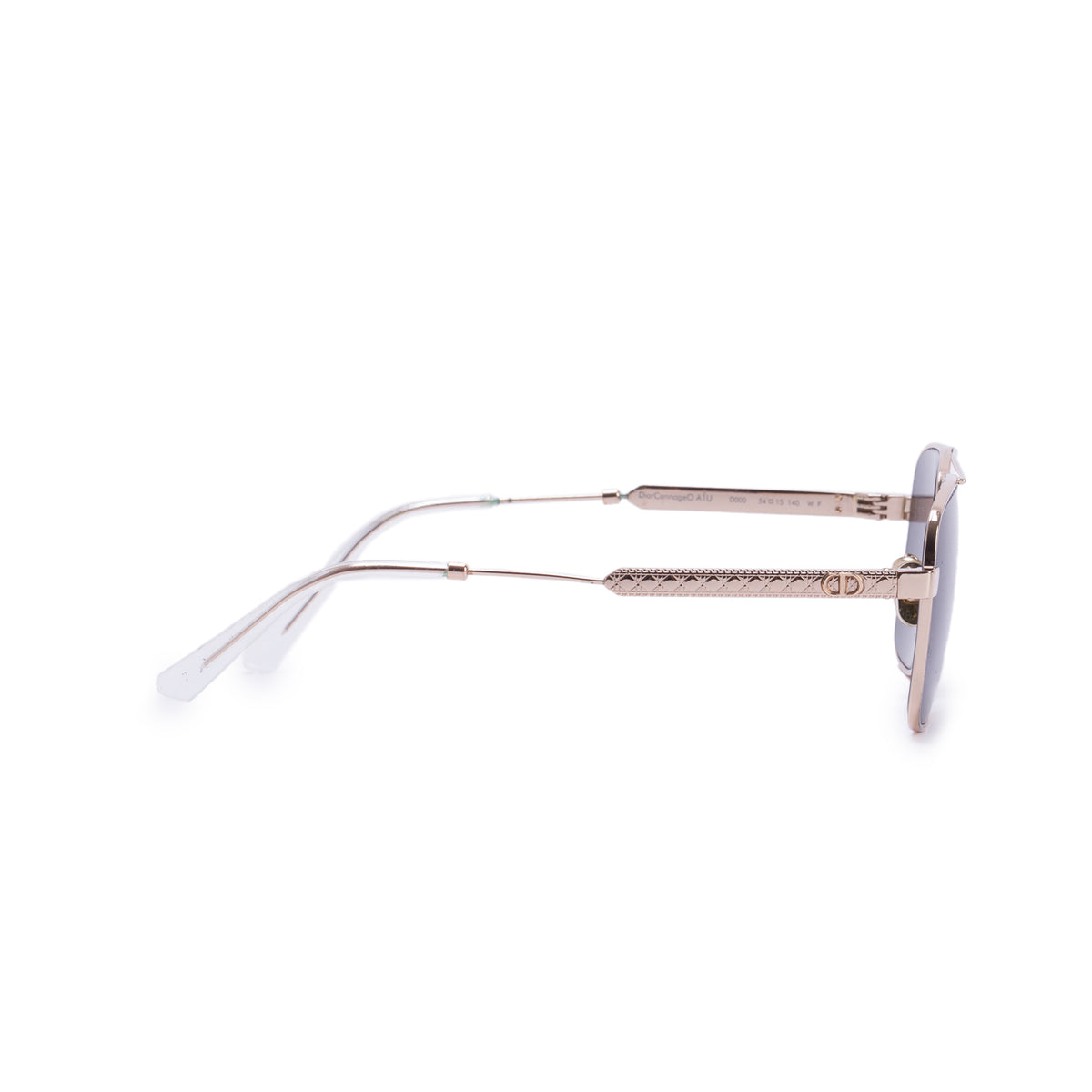 Christian Dior Gold-Tone Metal Frame DiorCannageO AIU Square Sunglasses w/ Case