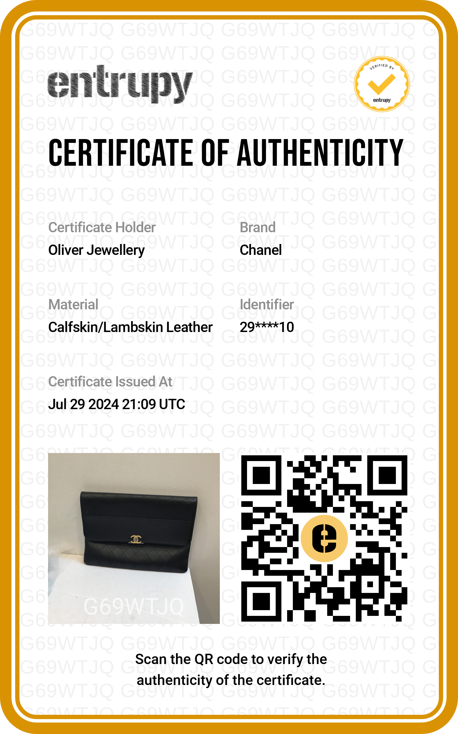 Chanel Black Quilted Calfskin Leather CC Clutch w/ Authenticity Card