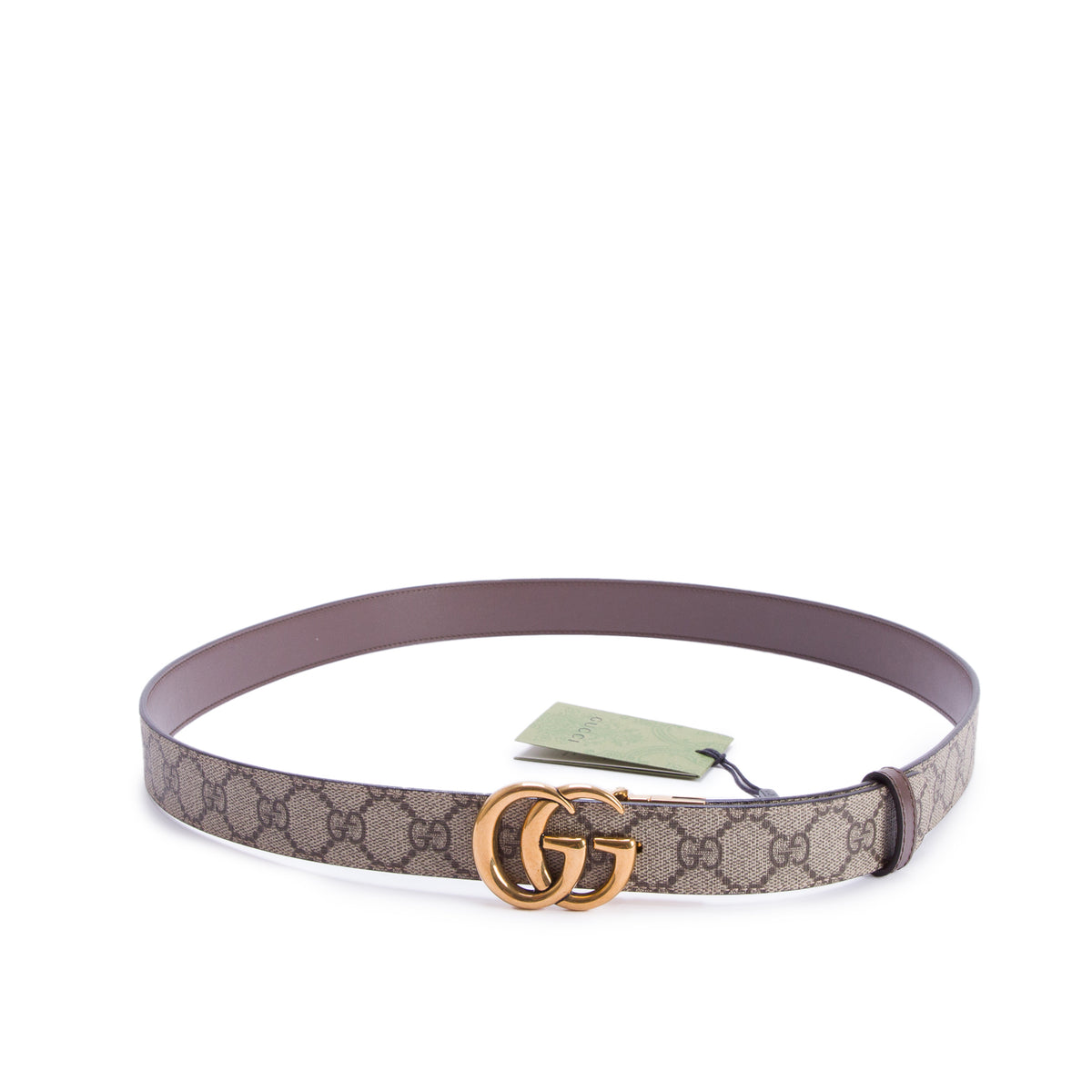 Gucci GG Supreme Canvas Black Calfskin Leather GG Marmont Reversible Belt 110 44