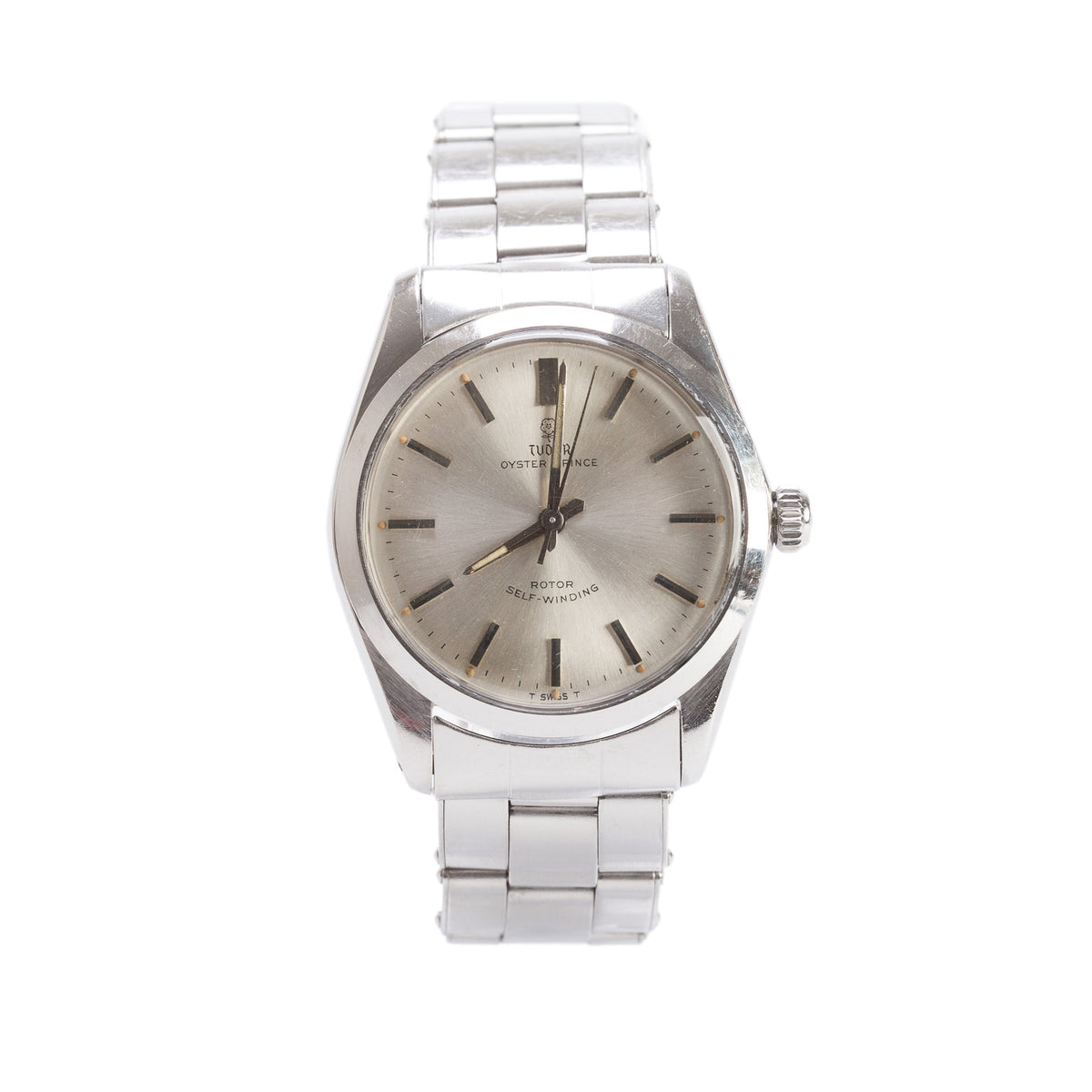 Tudor Vintage Stainless Steel Oyster Prince 34 MM Automatic Watch Silver Dial 7965