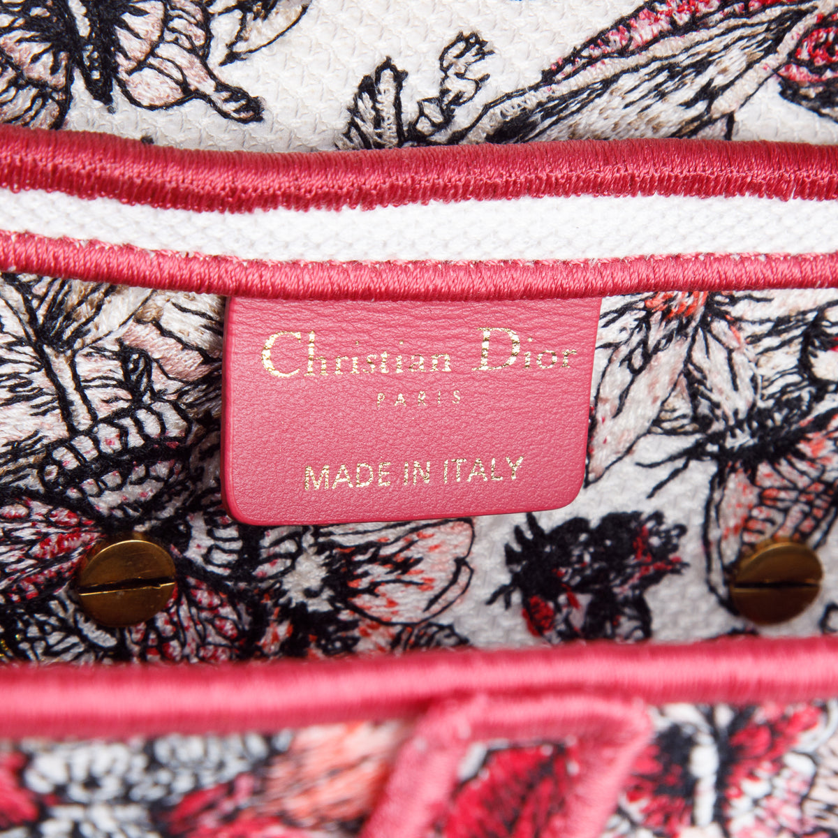 Christian Dior 2021 Multicolor Canvas Embroidered Saddle Bag w/ Box & Authenticity Card
