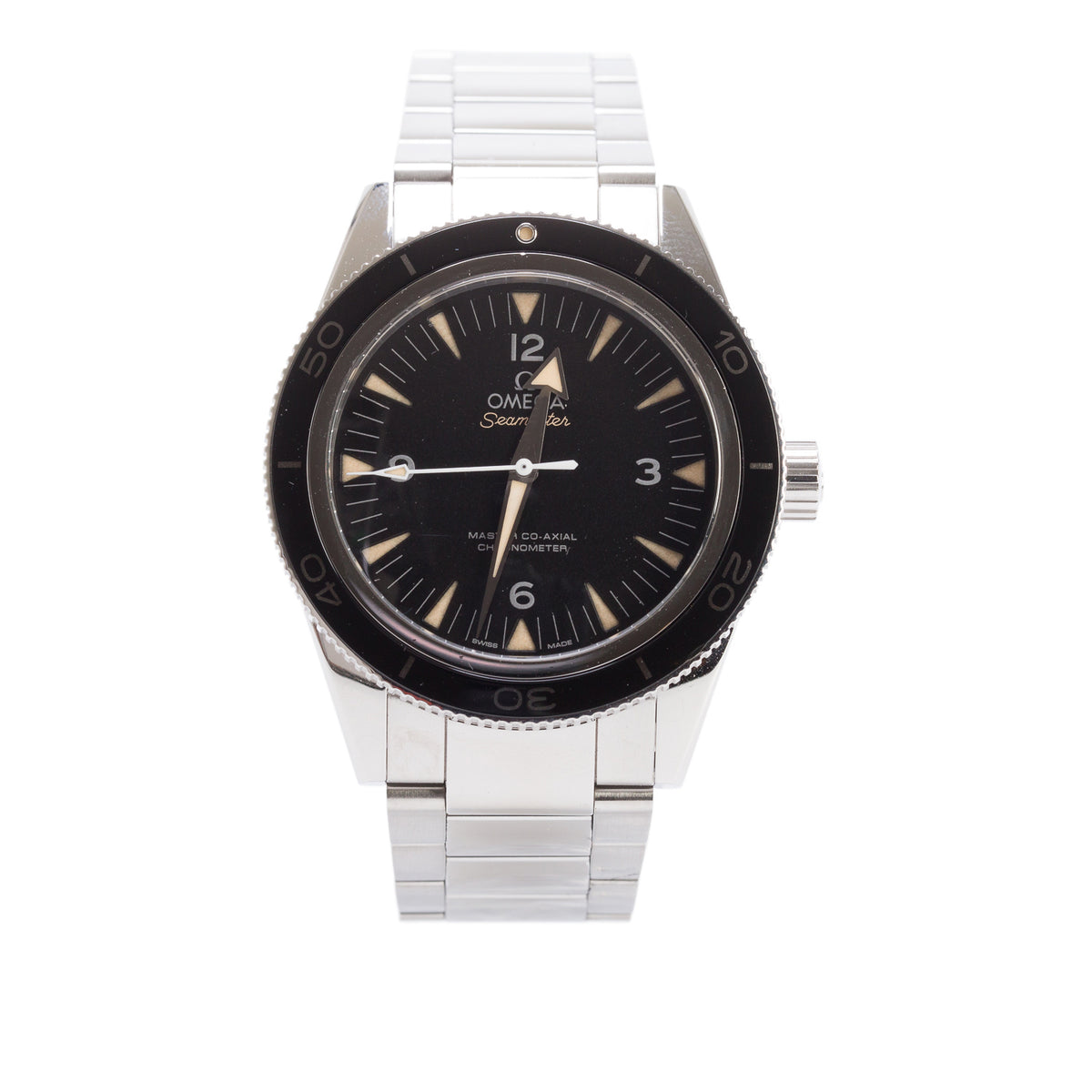 Omega 2020 Stainless Steel Seamaster 300 41 MM Master Co-Axial Chronometer Automatic Watch Black Dial w/ Box & Papers