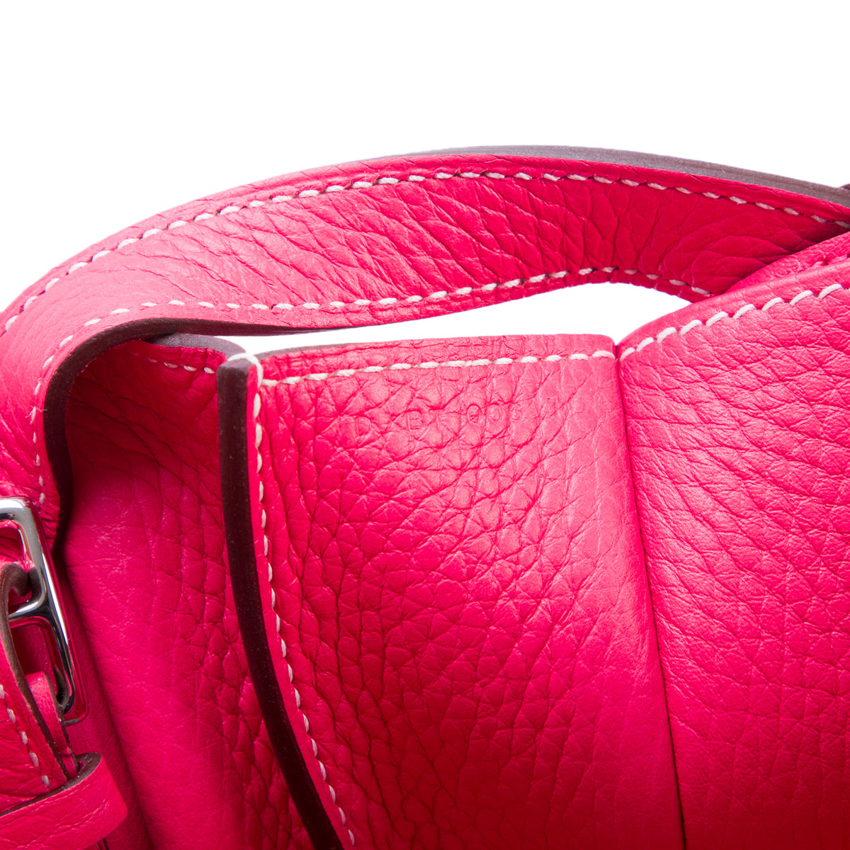 Hermes Rose Extreme Taurillon Clemence Sac Halzan 31 w/ Box, Strap & Receipt
