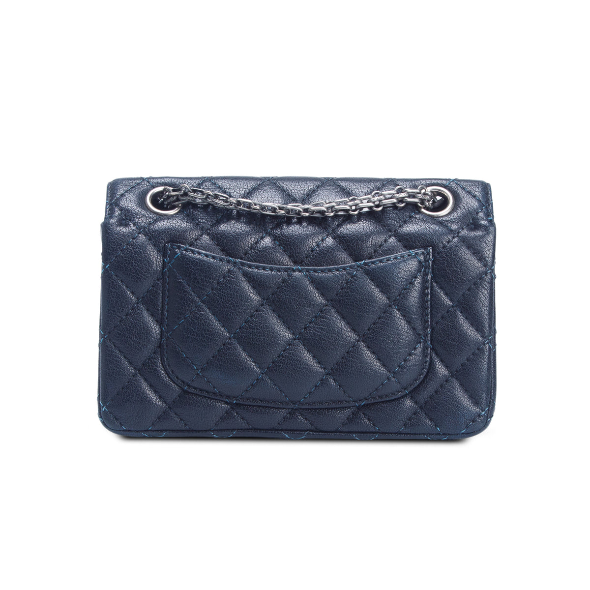 Chanel Black Aged Calfskin Quilted 2.55 Reissue 224 Flap w/ Authenticity Card