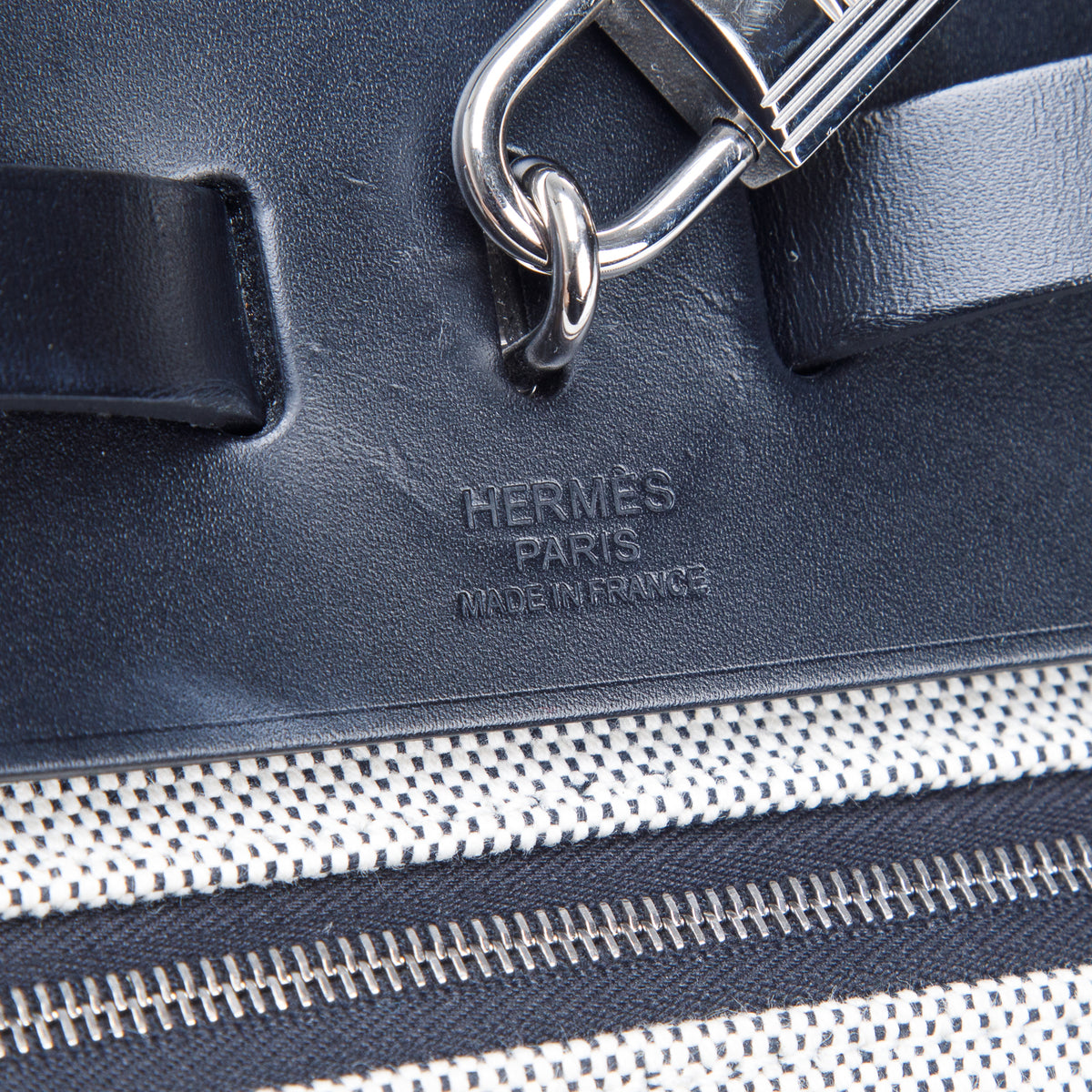 Hermes Noir Toile H Berline Vache Hunter Herbag Zip PM 31 w/ Pouch