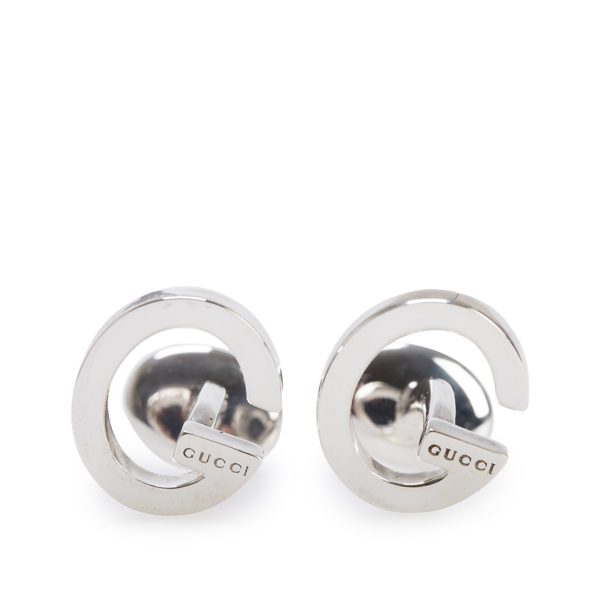 Gucci Sterling Silver G Logo Cufflinks