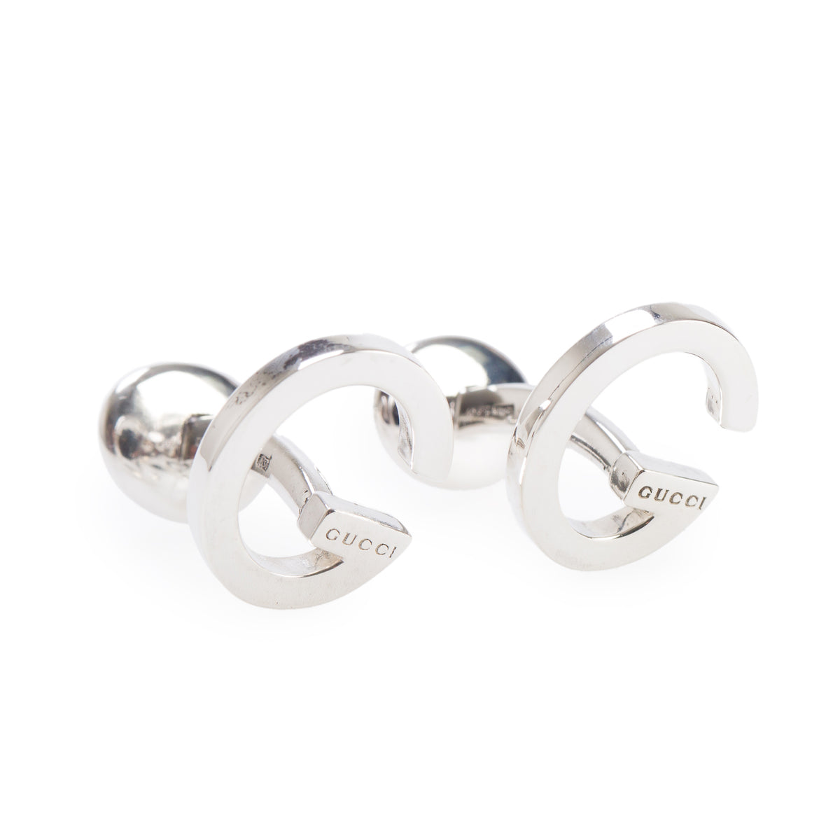 Gucci Sterling Silver G Logo Cufflinks