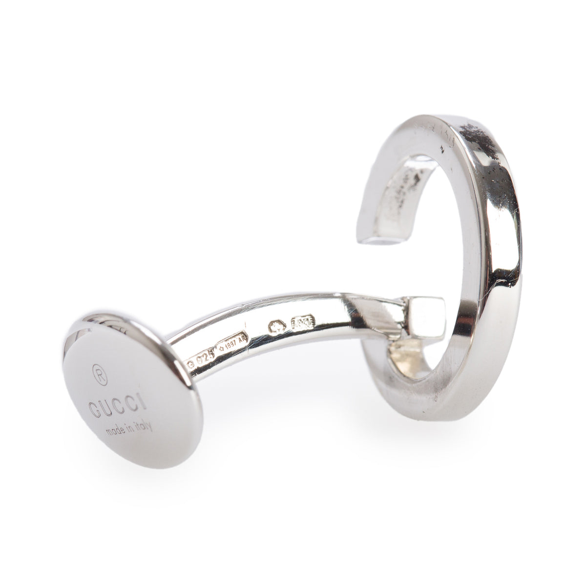 Gucci Sterling Silver G Logo Cufflinks