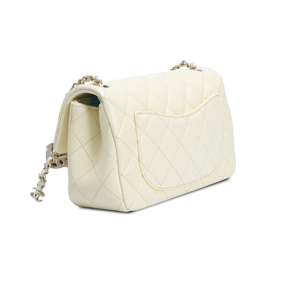 Chanel Yellow Lambskin Quilted Leather Mini CC Crush Rectangular Flap Bag