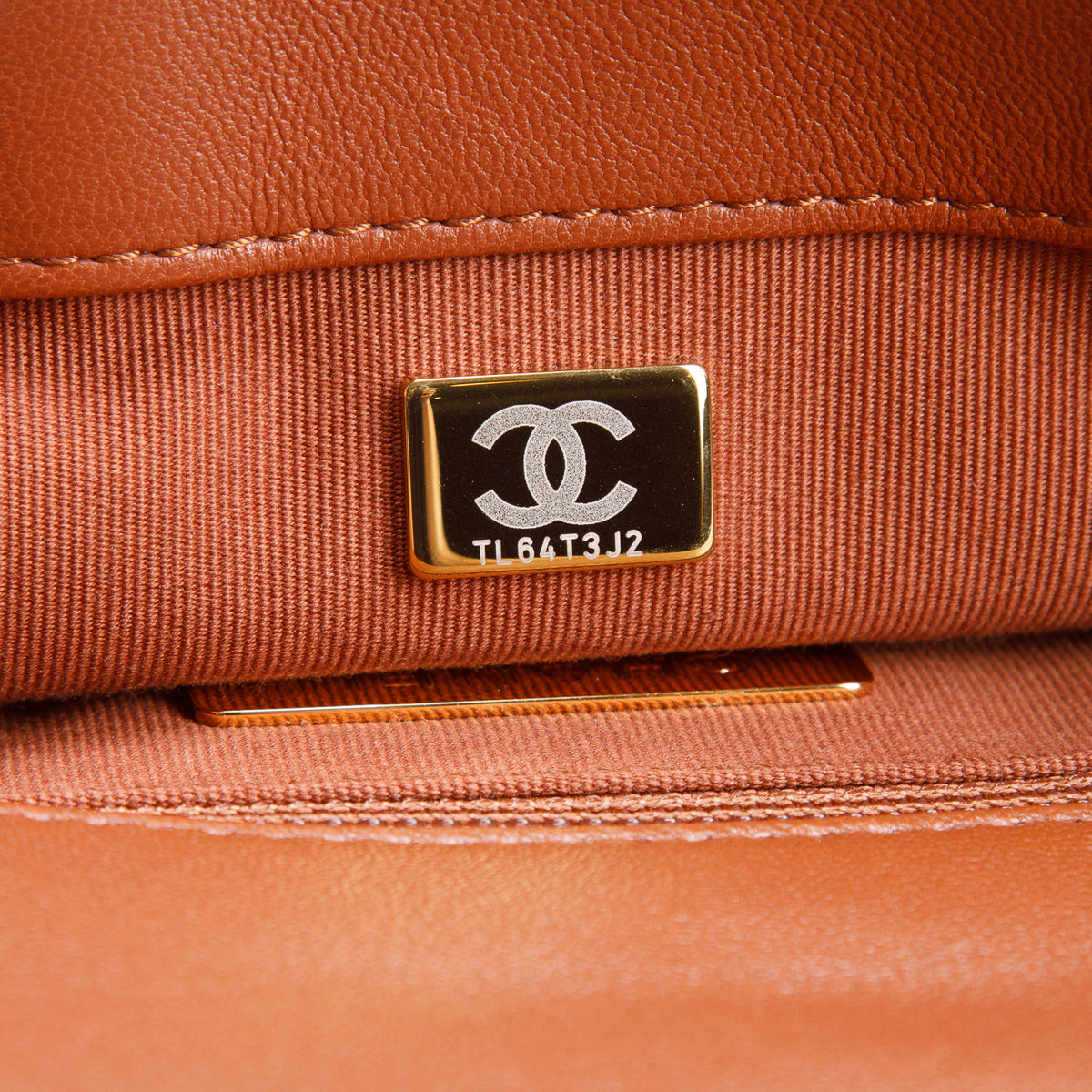 Chanel Brown Lambskin Leather Large 19 Flap Bag