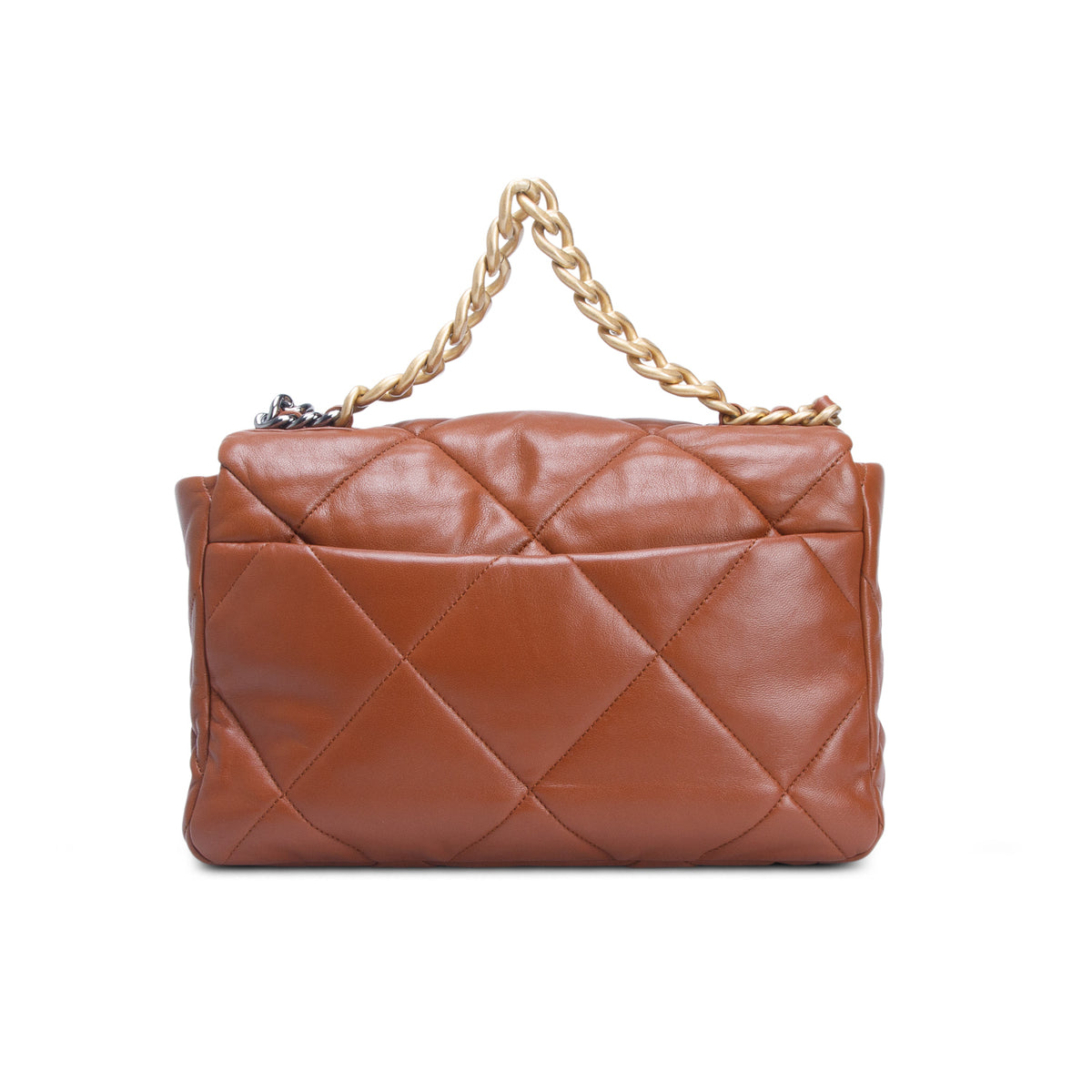 Chanel Brown Lambskin Leather Large 19 Flap Bag