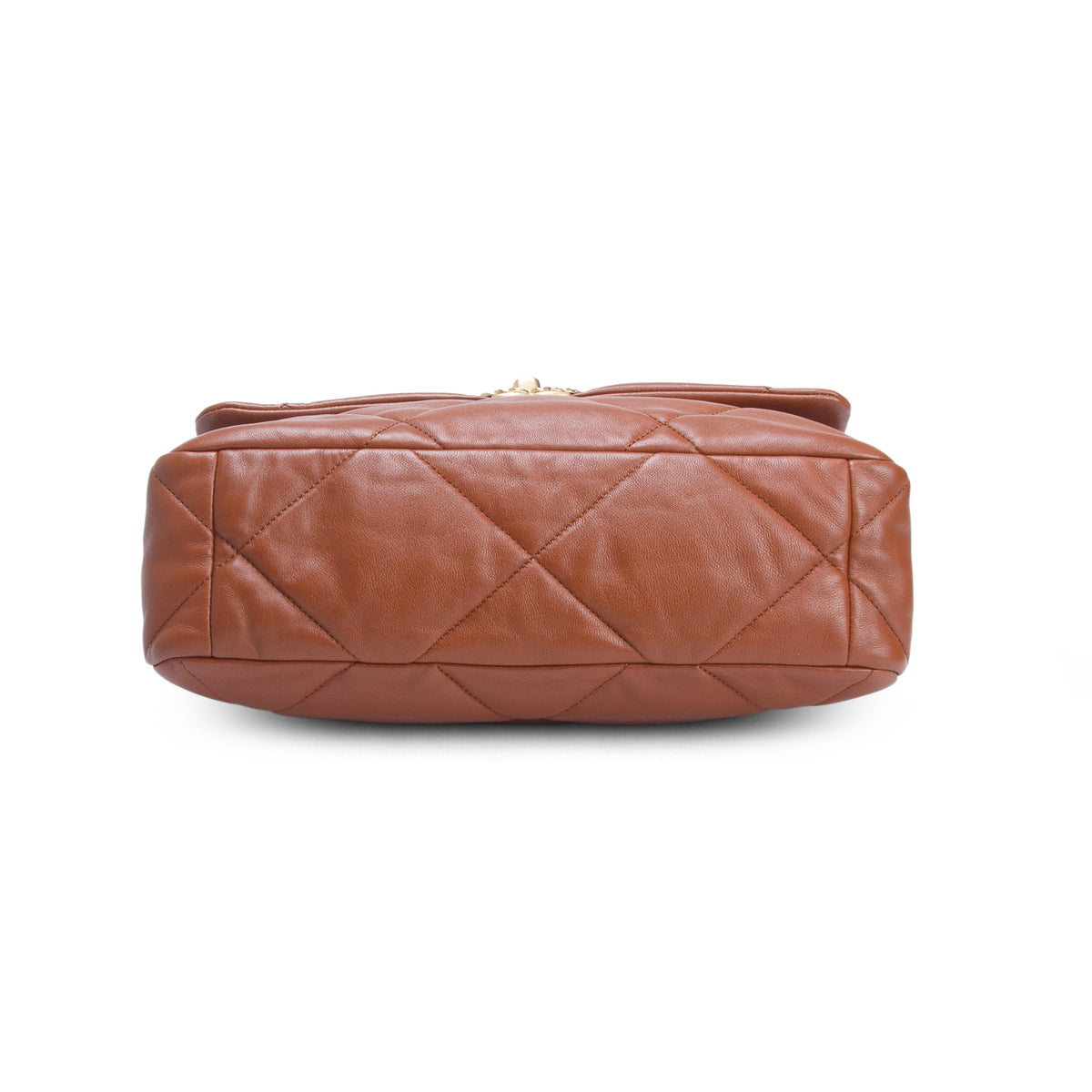 Chanel Brown Lambskin Leather Large 19 Flap Bag