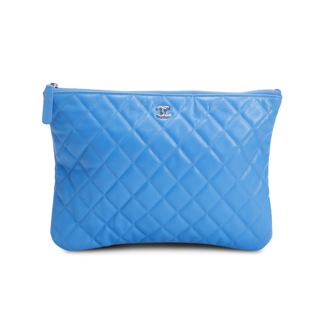 Chanel Blue Caviar Quilted O-Case