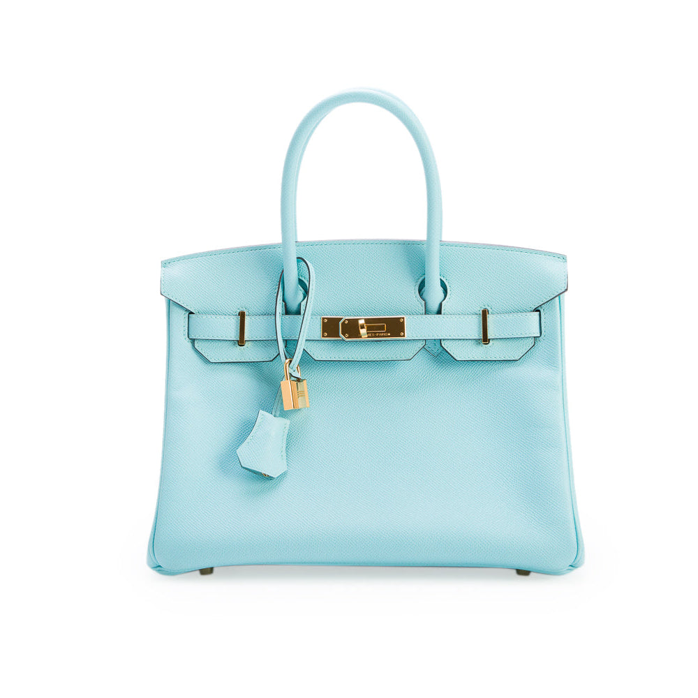 Hermes Bleu Atoll Epsom Birkin 30 w/ Box