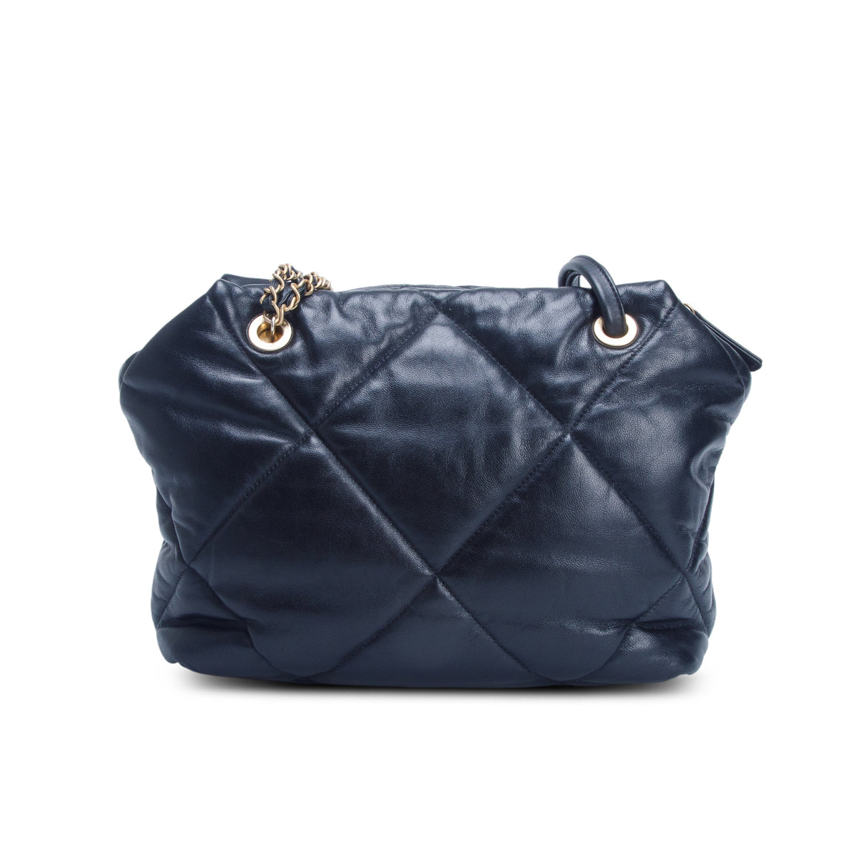 Chanel Black Lambskin Quilted Bowling Bag w/ Authenticity Card