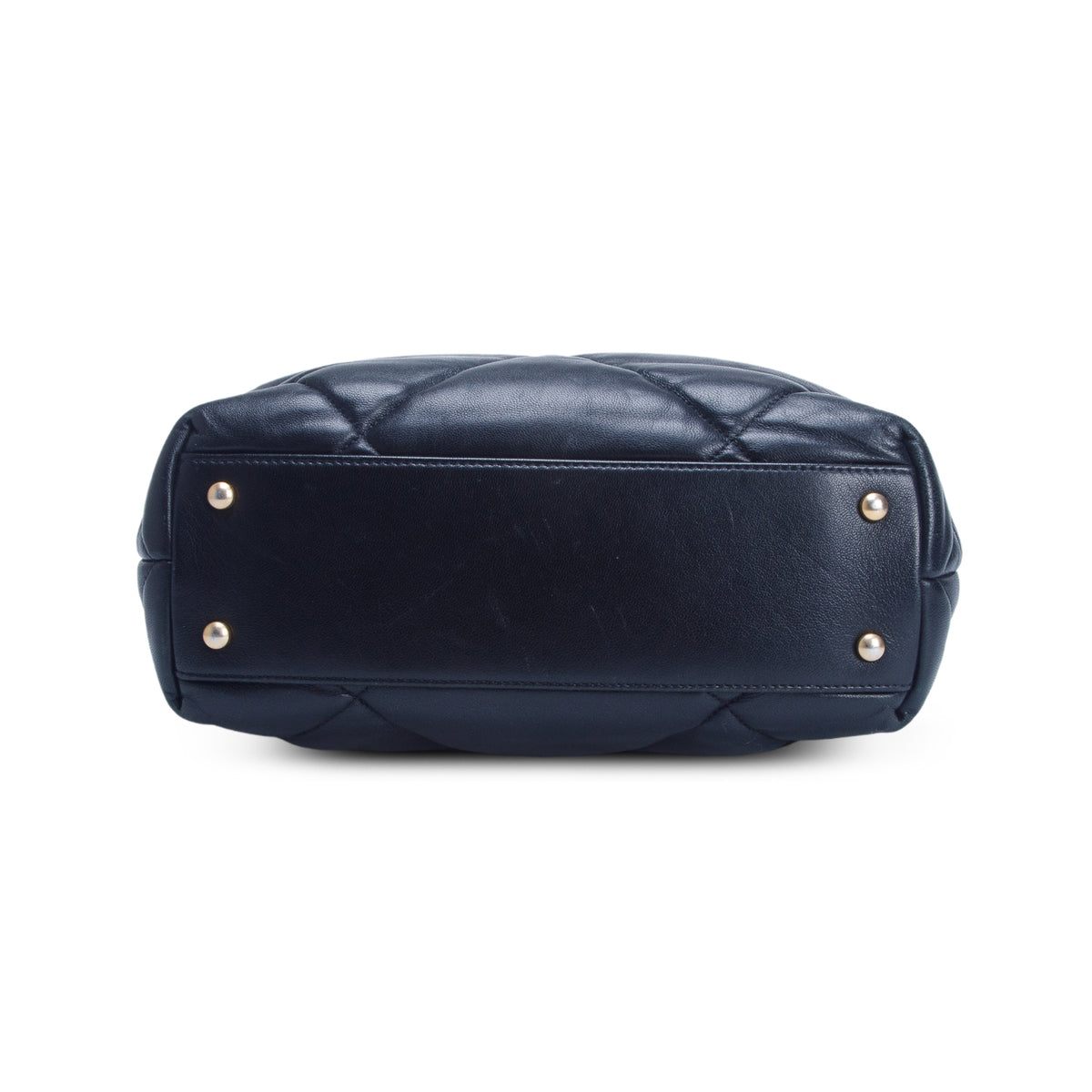 Chanel Black Lambskin Quilted Bowling Bag w/ Authenticity Card