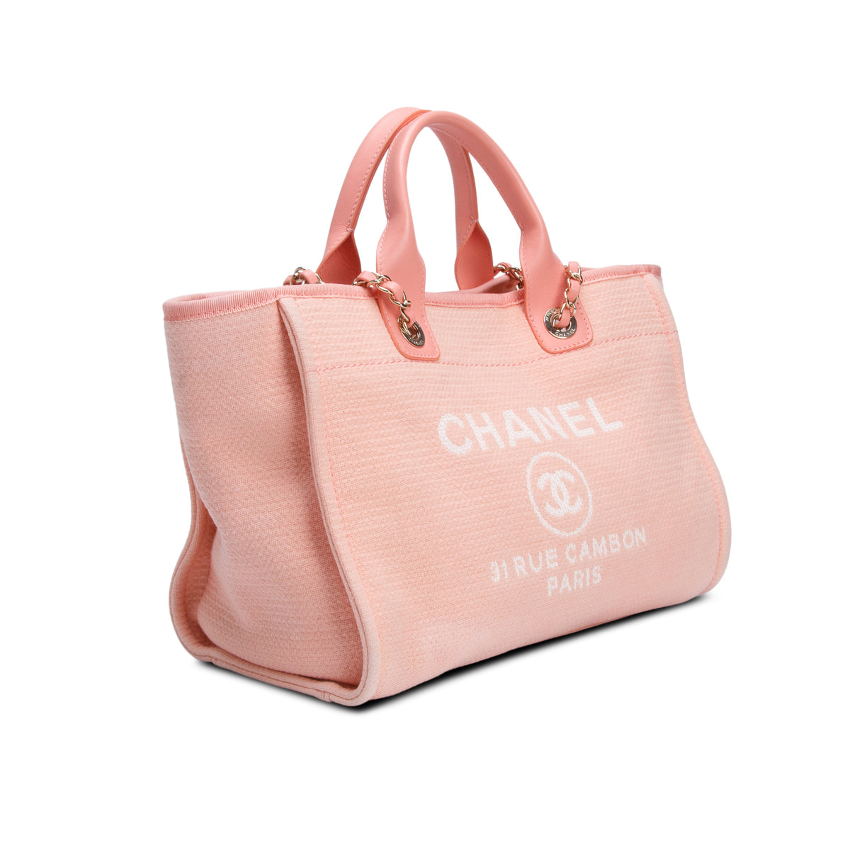 Chanel Pink Mixed Fibers Small Deauville Tote