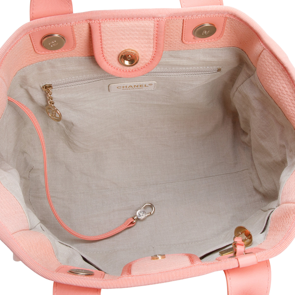 Chanel Pink Mixed Fibers Small Deauville Tote