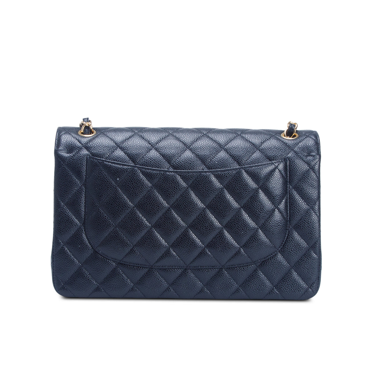 Chanel Black Quilted Caviar Leather Classic Jumbo Double Flap Bag