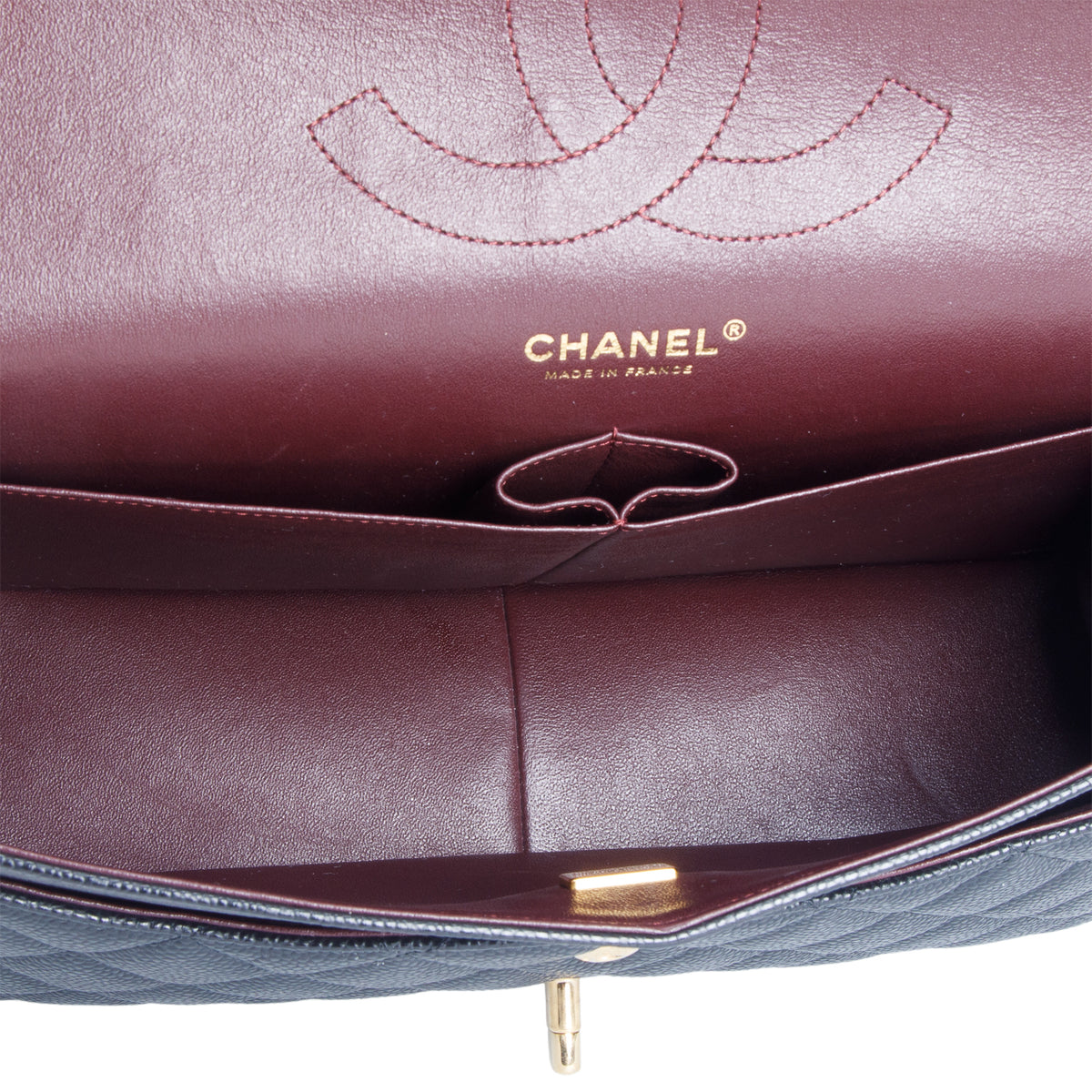Chanel Black Quilted Caviar Leather Classic Jumbo Double Flap Bag