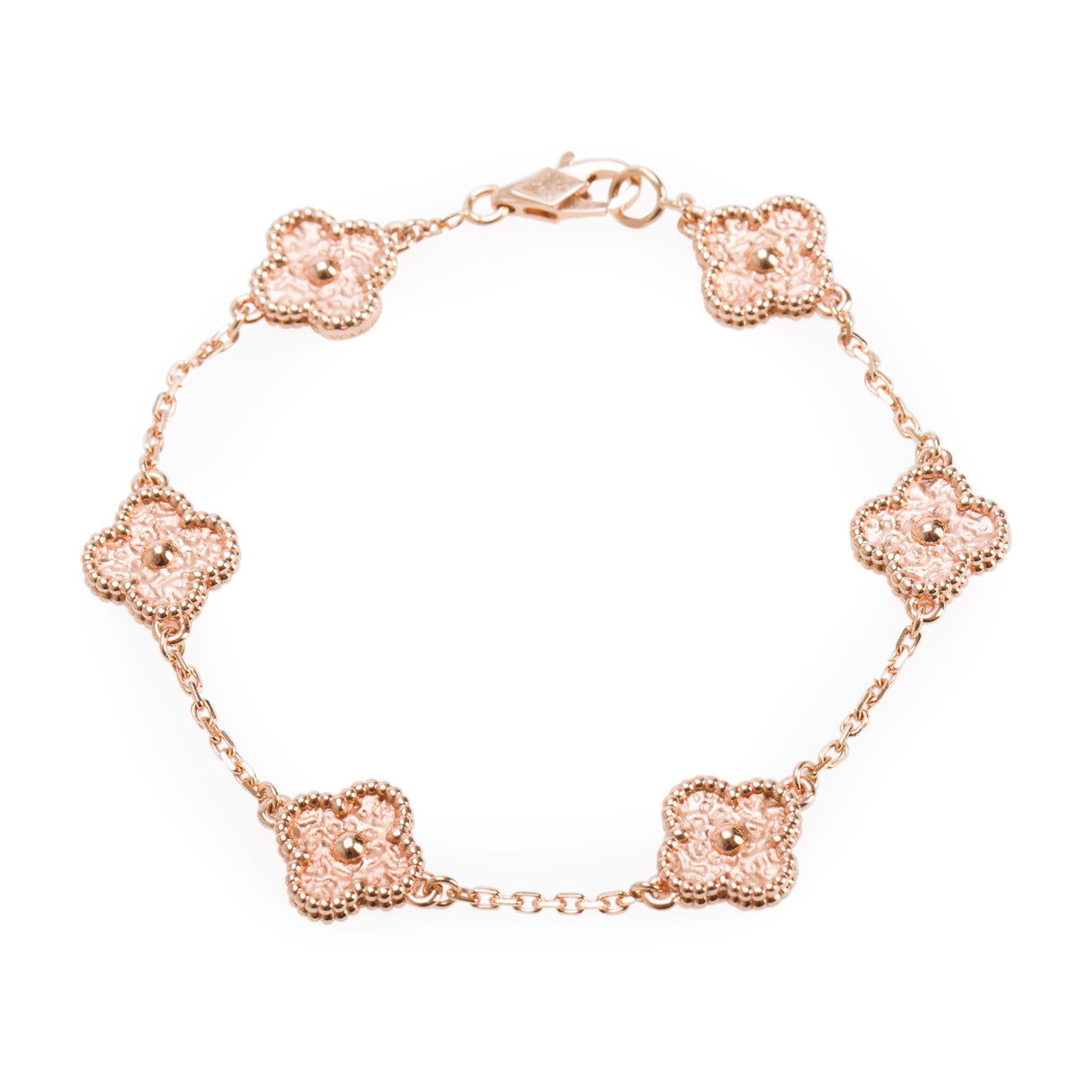 Van Cleef & Arpels 18k Rose Gold Sweet Alhambra 6 Motif Bracelet