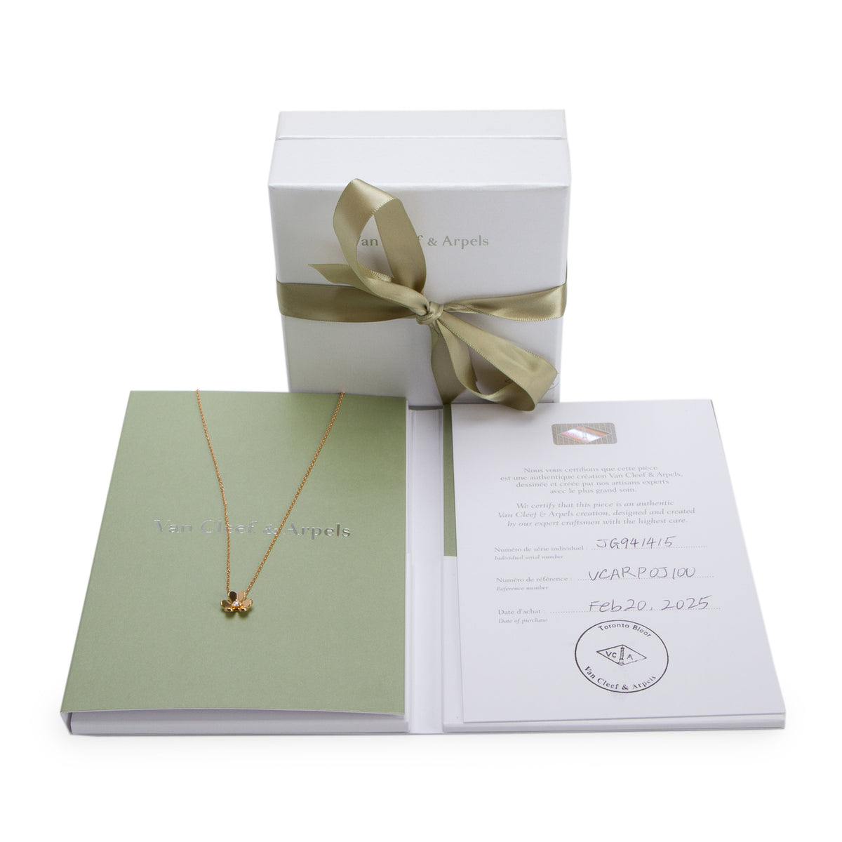 Van Cleef & Arpels 2025 18k Yellow Gold Diamond Frivole Pendant Necklace, Mini Model w/ Box & Certificate
