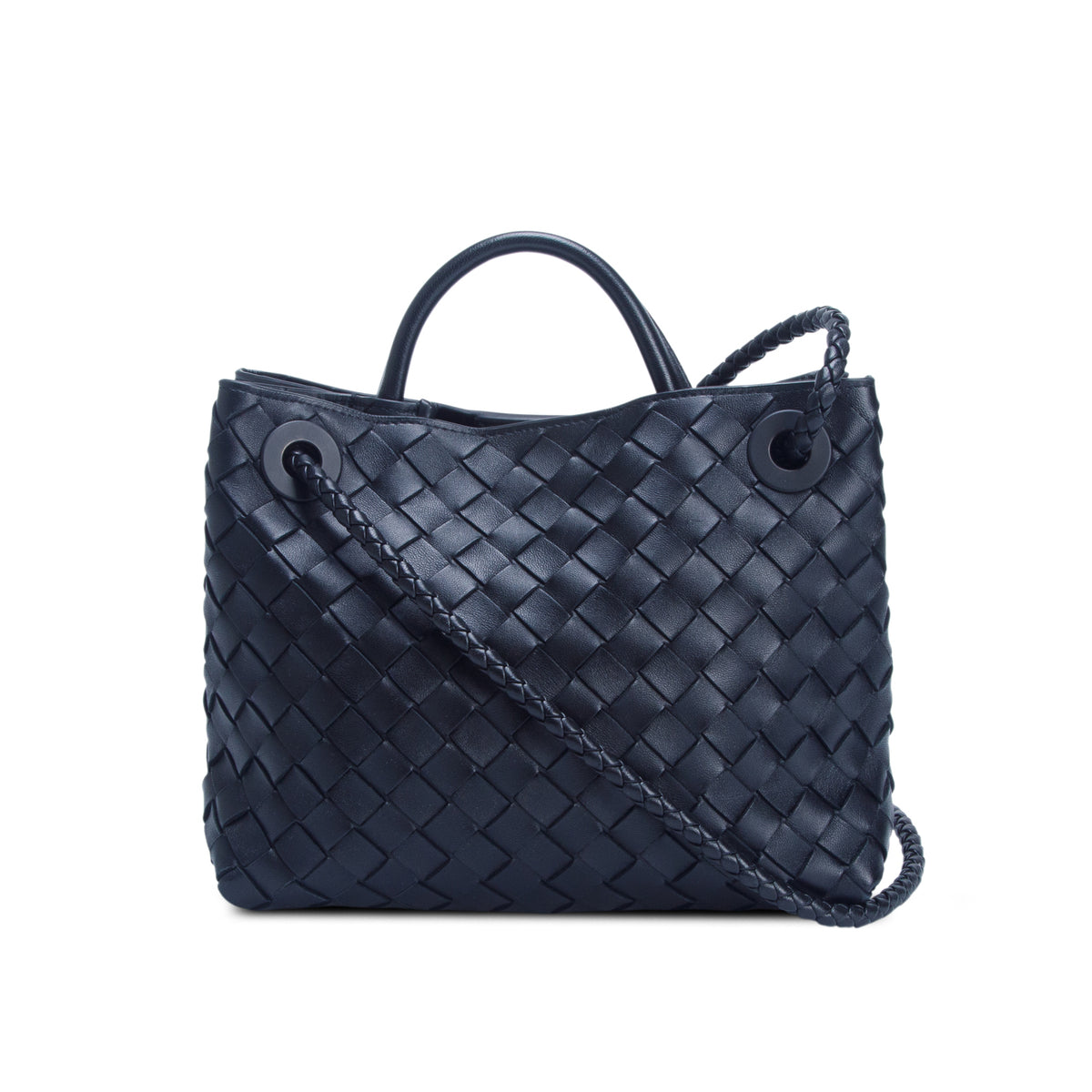 Bottega Veneta 2026 Black Nappa Intrecciato Small Andiamo Shoulder Bag w/ Authenticity Card & Receipt