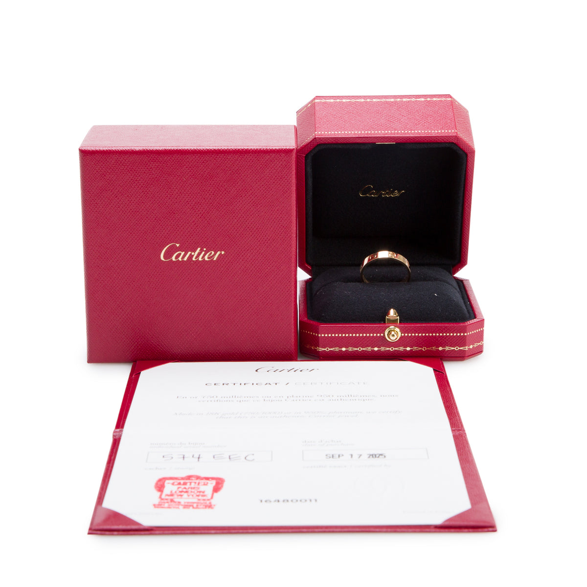 Cartier 2025 18k Yellow Gold 3.6 mm Love Wedding Band Ring, Small Model Size 59 8.75 w/ Box & Certificate