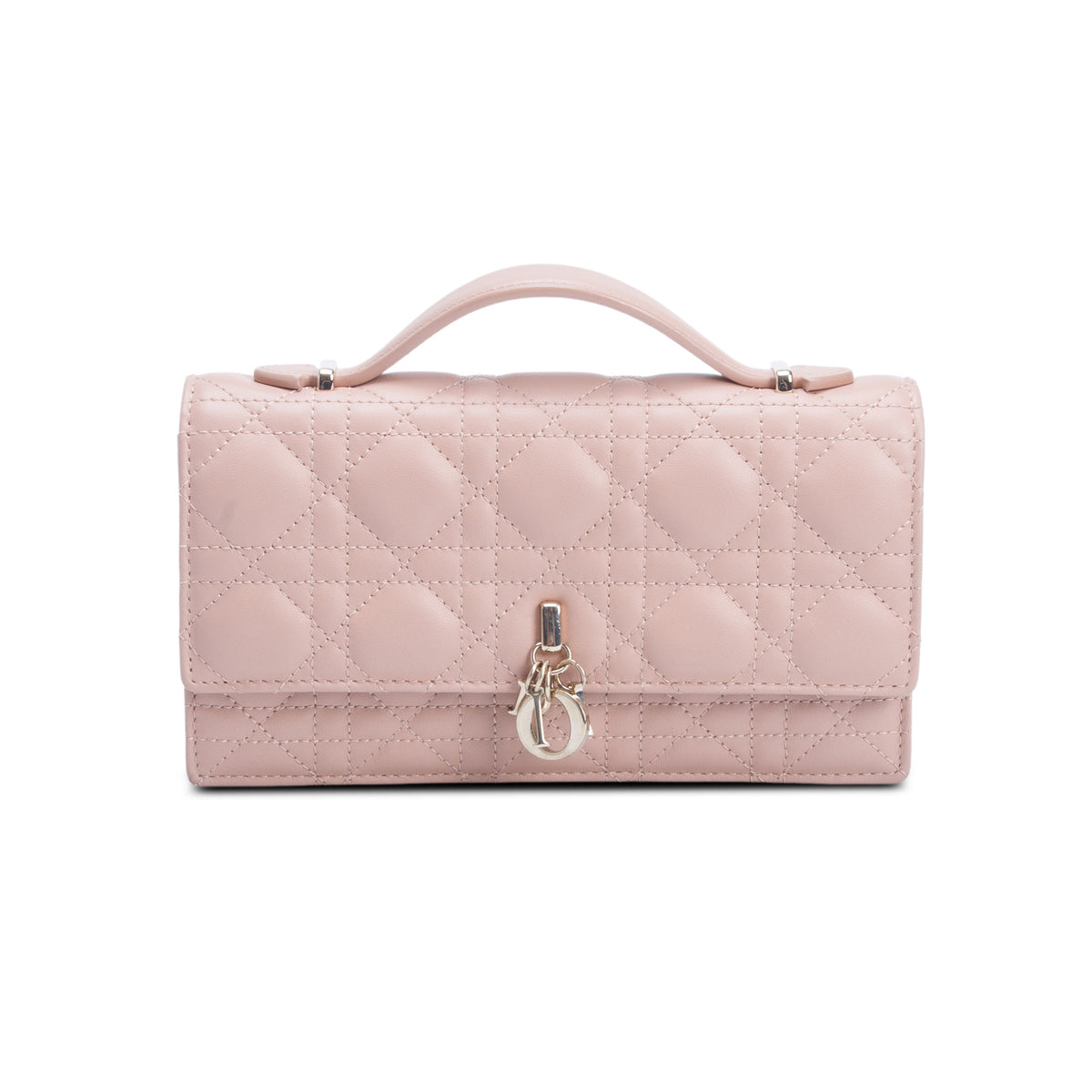 Christian Dior 2023 Pink Lambskin Leather Cannage Mini My Dior Bag w/ Chain